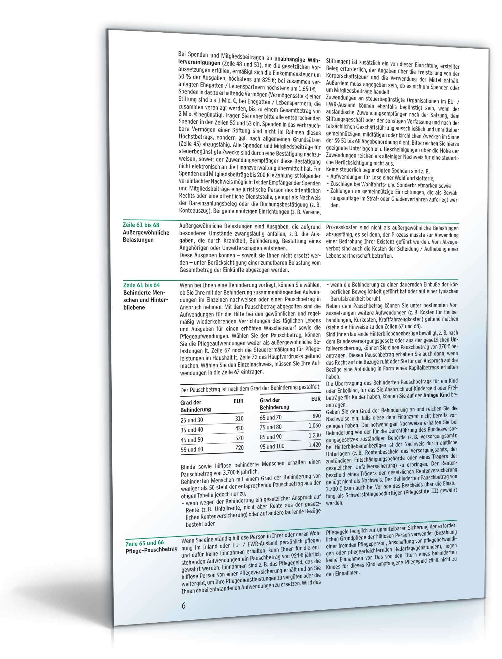 Anleitung zur Einkommensteuererklärung 2015 PDF. Seite: 6