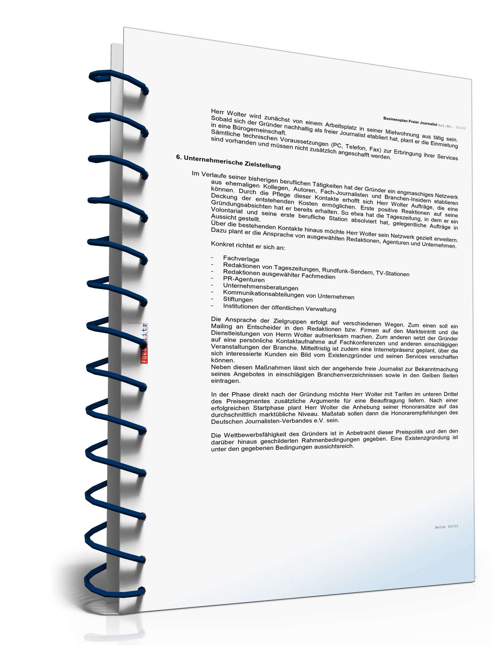 Businessplan Freier Journalist Excel. Seite: 8