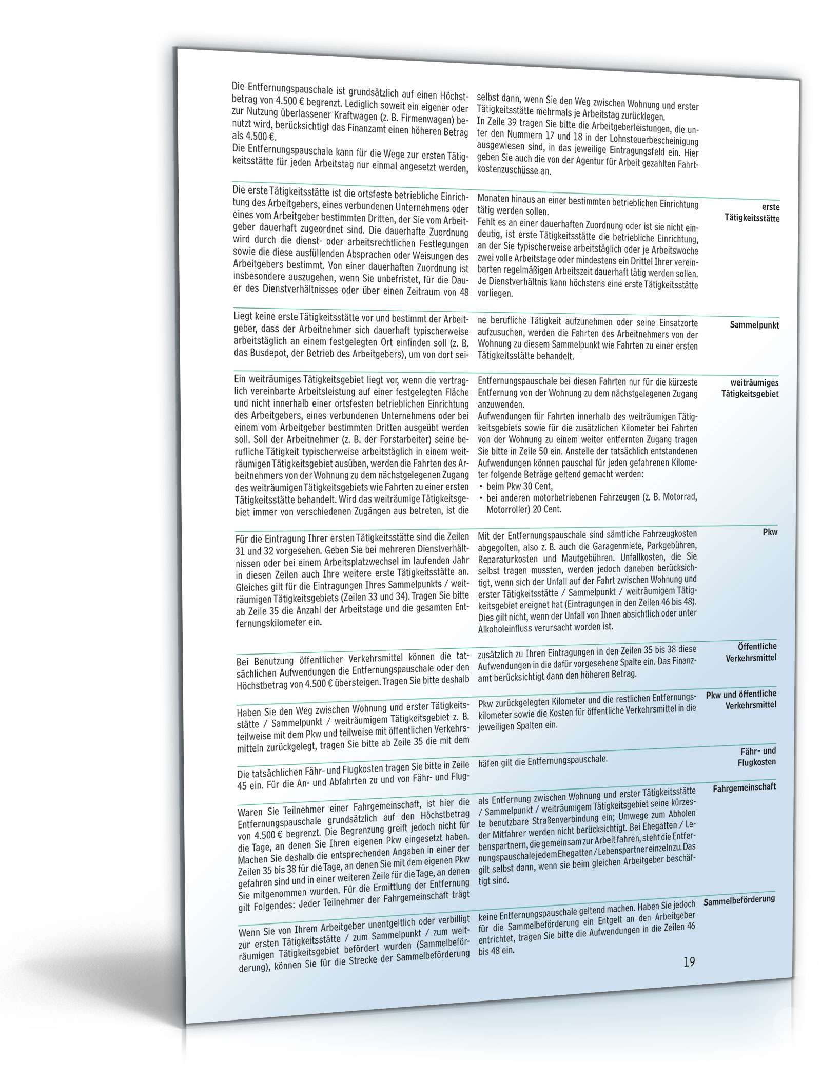 Anleitung zur Einkommensteuererklärung 2016 PDF. Seite: 19
