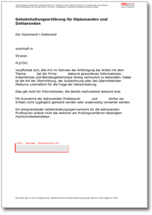 Geheimhaltungserklärung Diplomanden und Doktoranden Word