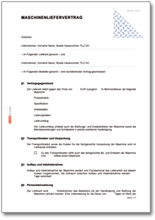 Maschinenliefervertrag Word