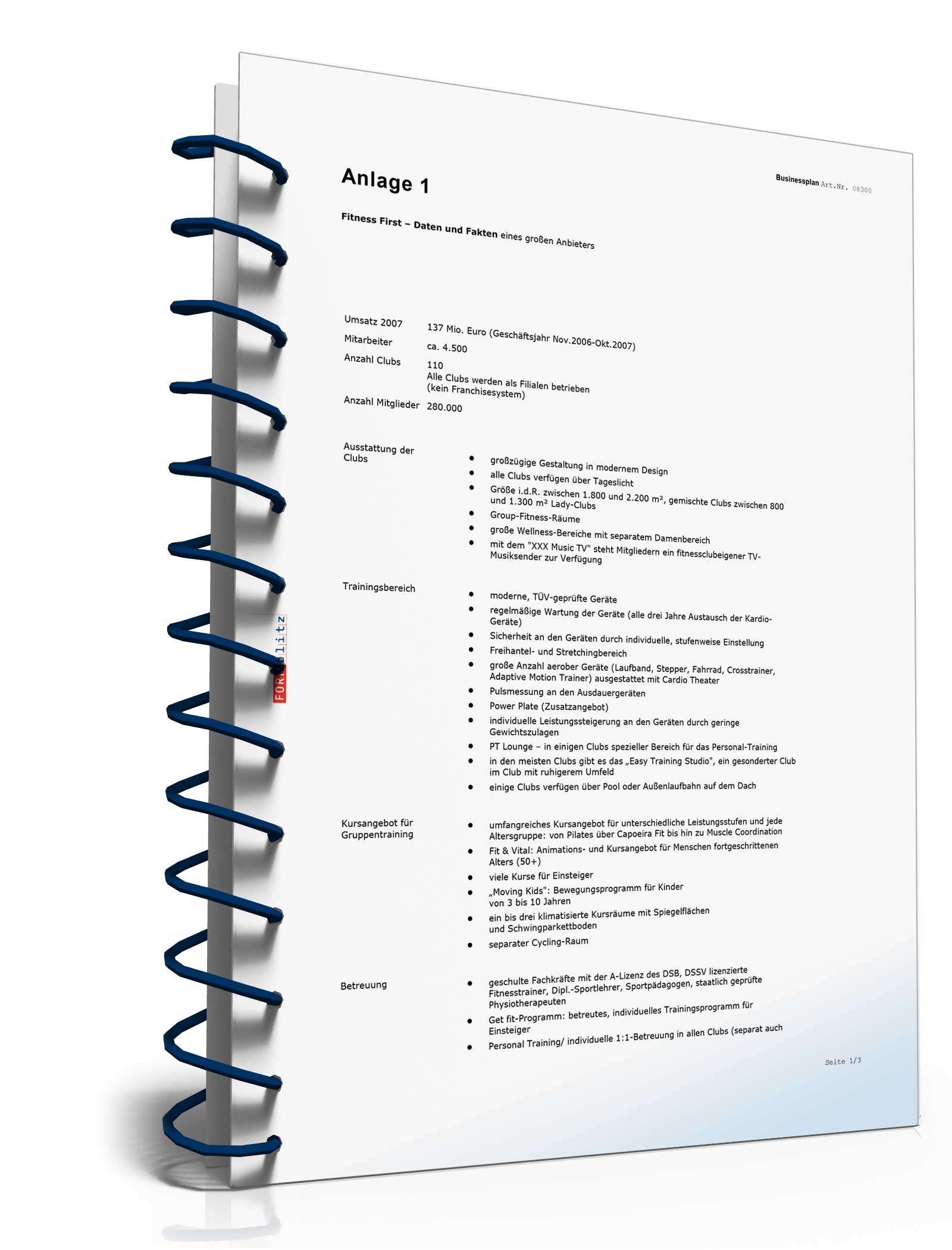 Businessplan Fitnessstudio Excel. Seite: 19