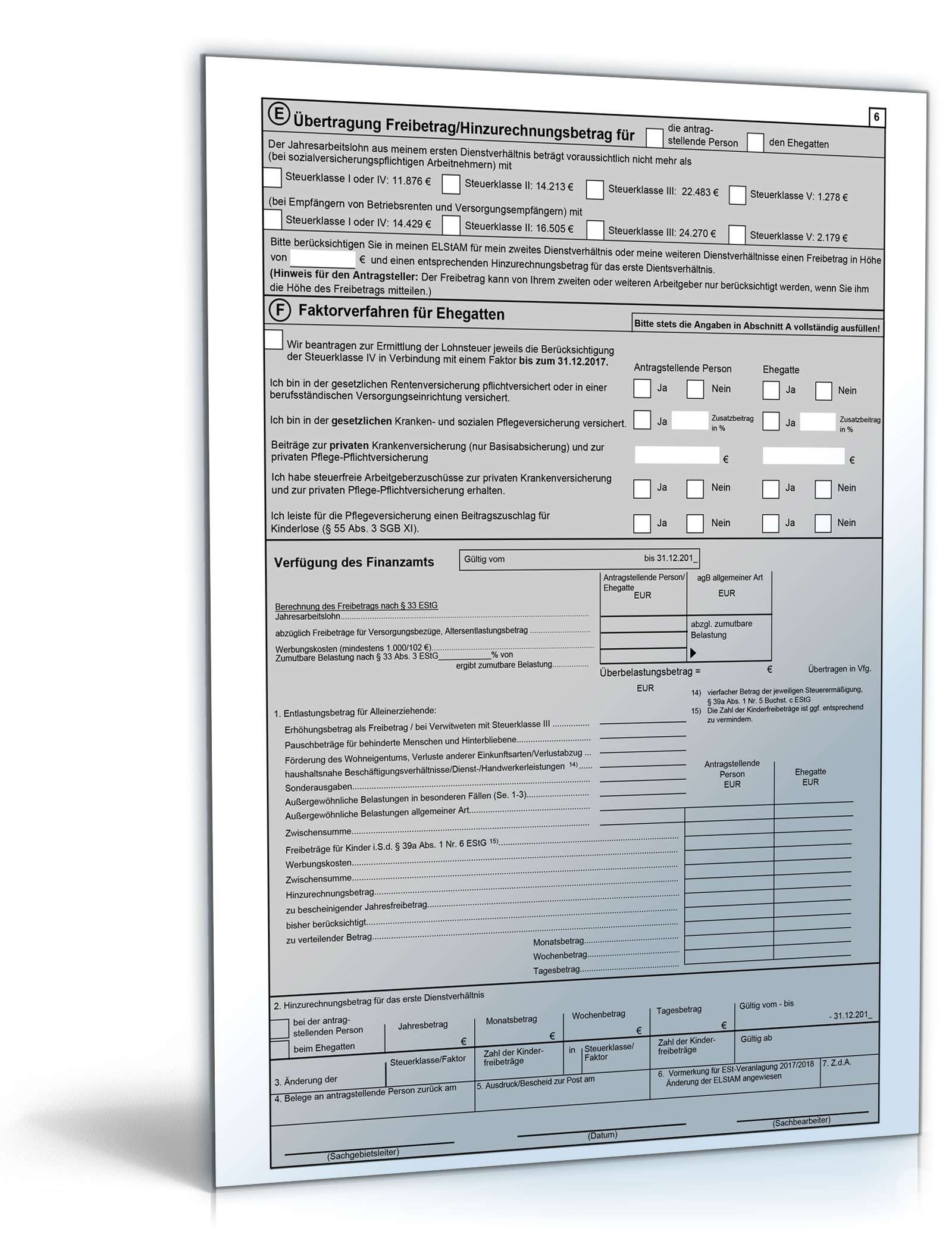 Antrag auf Lohnsteuer-Ermäßigung 2017 PDF. Seite: 6