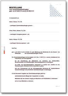 Bestellung Sicherheitsbeauftragter Word