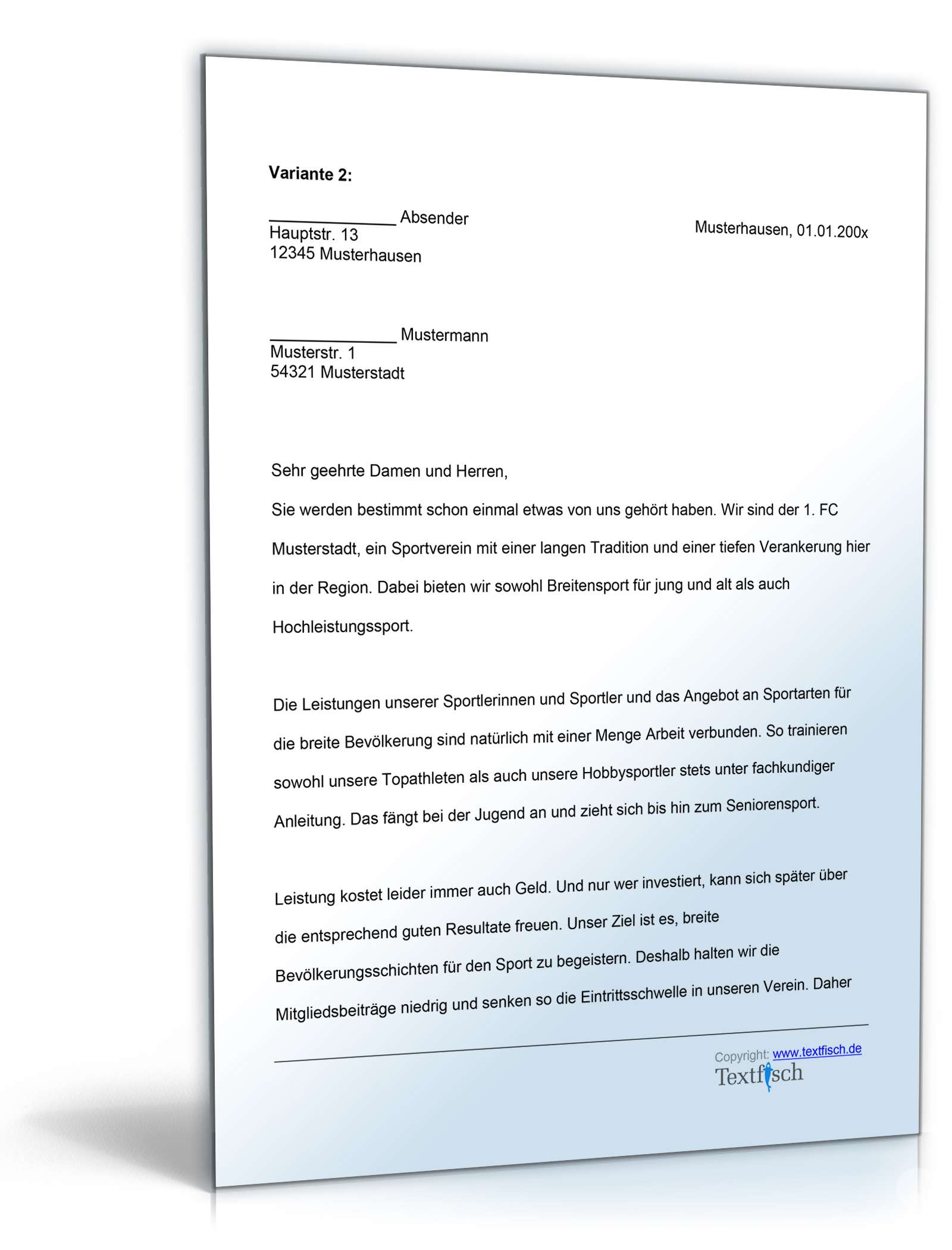 Sponsoringschreiben Sportverein Word. Seite: 3