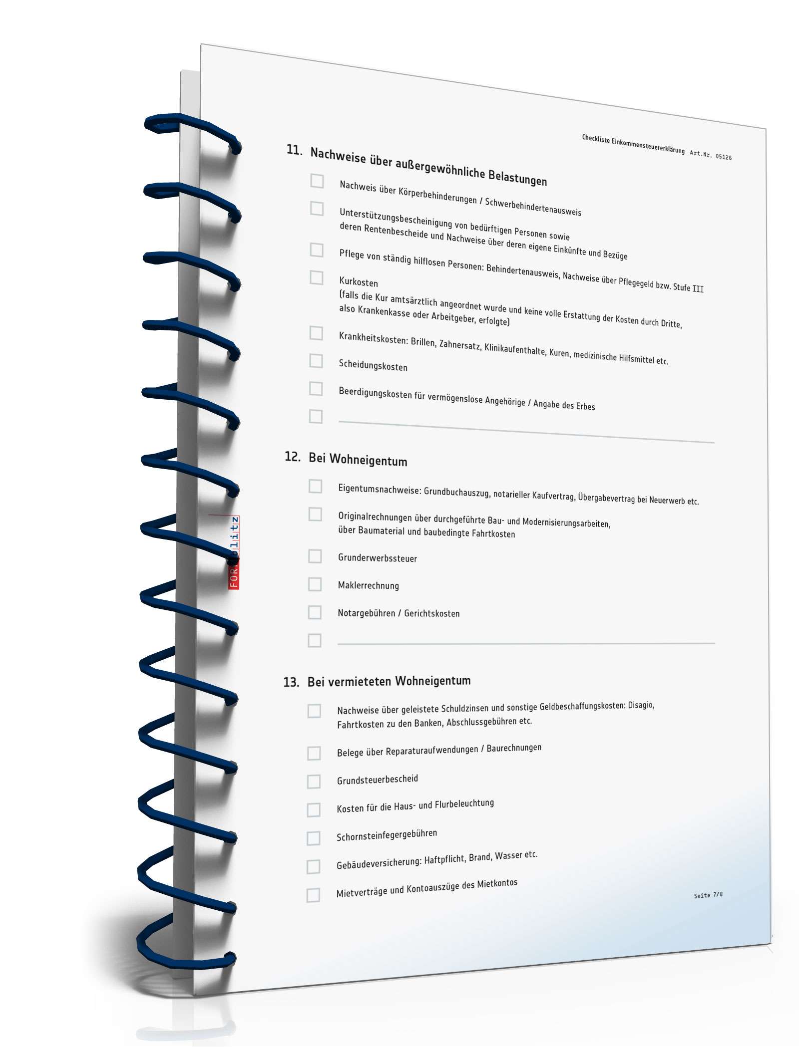 Checkliste Gespräch beim Steuerberater PDF. Seite: 7