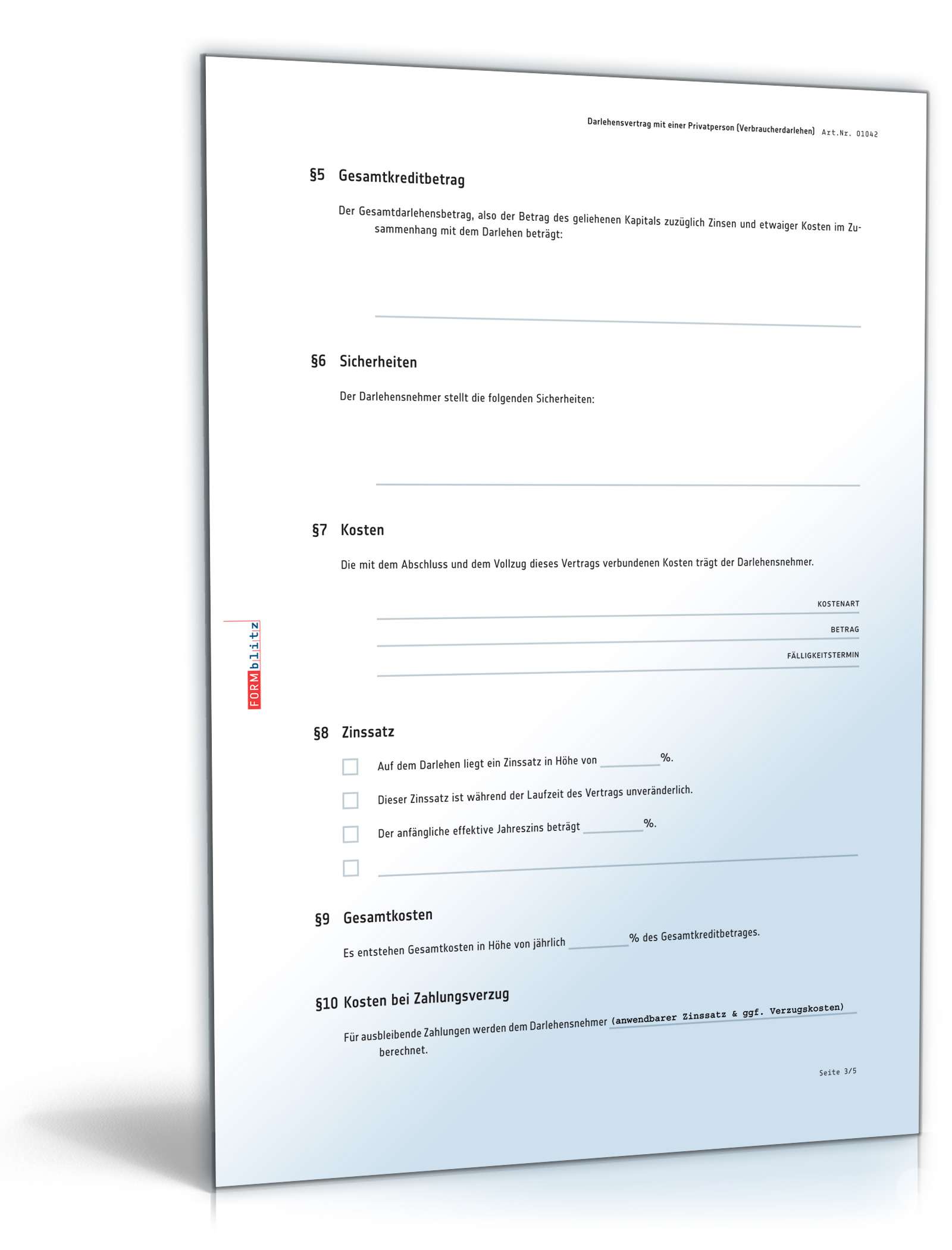 Darlehensvertrag zwischen Unternehmer und Privatperson PDF. Seite: 3