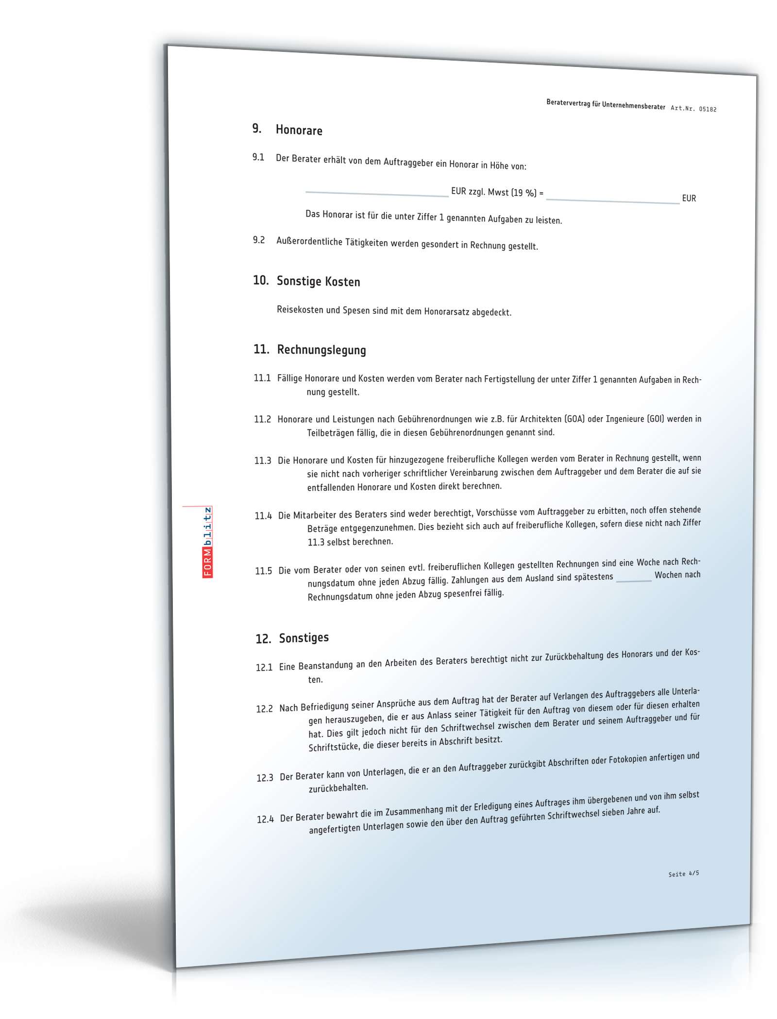 Beratervertrag Unternehmensberater PDF. Seite: 4