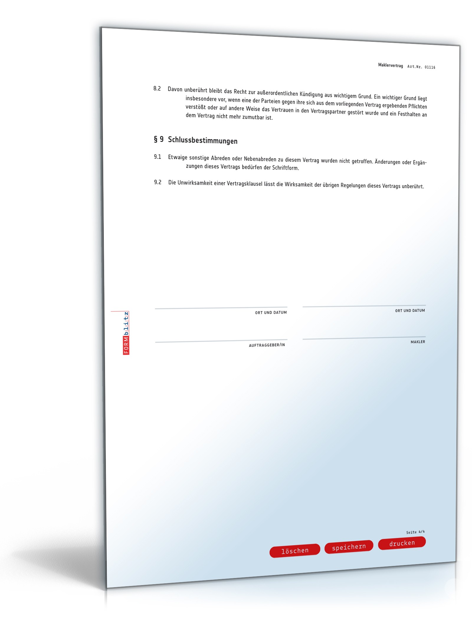 Maklervertrag Suchauftrag Käufer PDF. Seite: 4