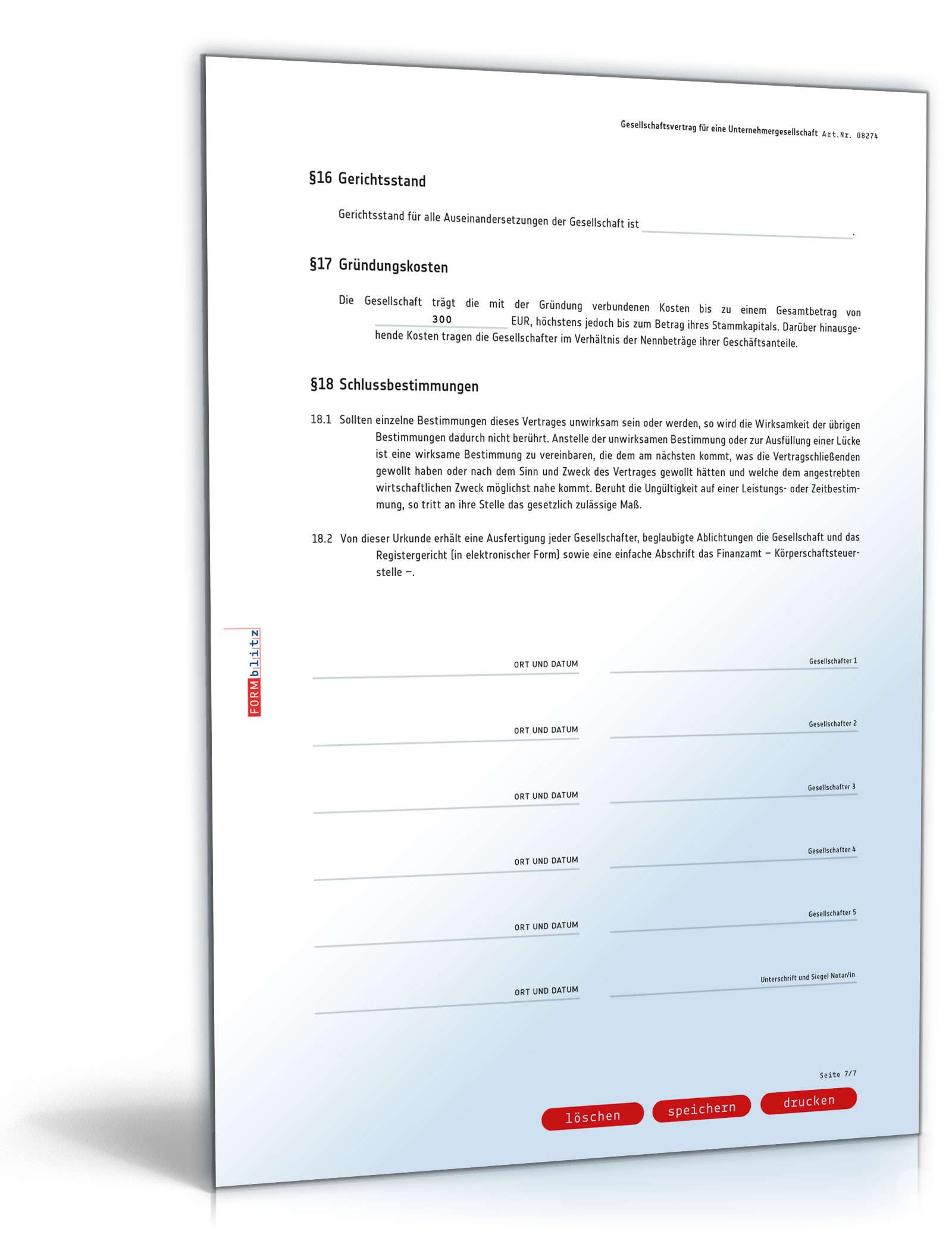 Gesellschaftsvertrag UG PDF. Seite: 7