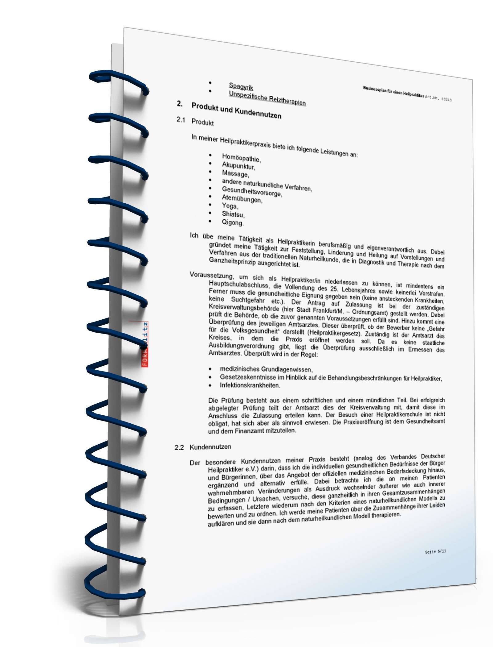 Businessplan Heilpraktiker Excel. Seite: 7