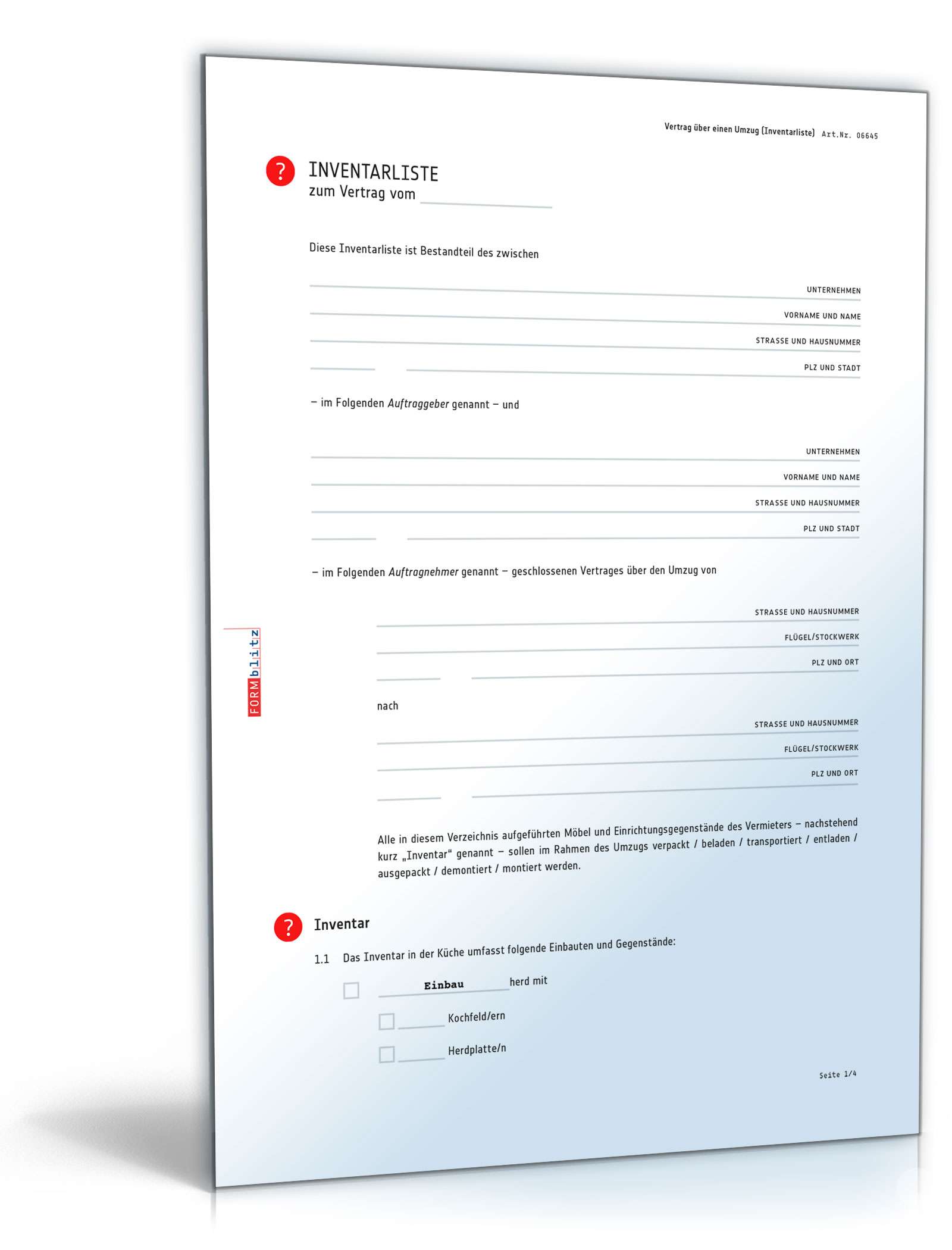 Umzugsvertrag PDF. Seite: 9