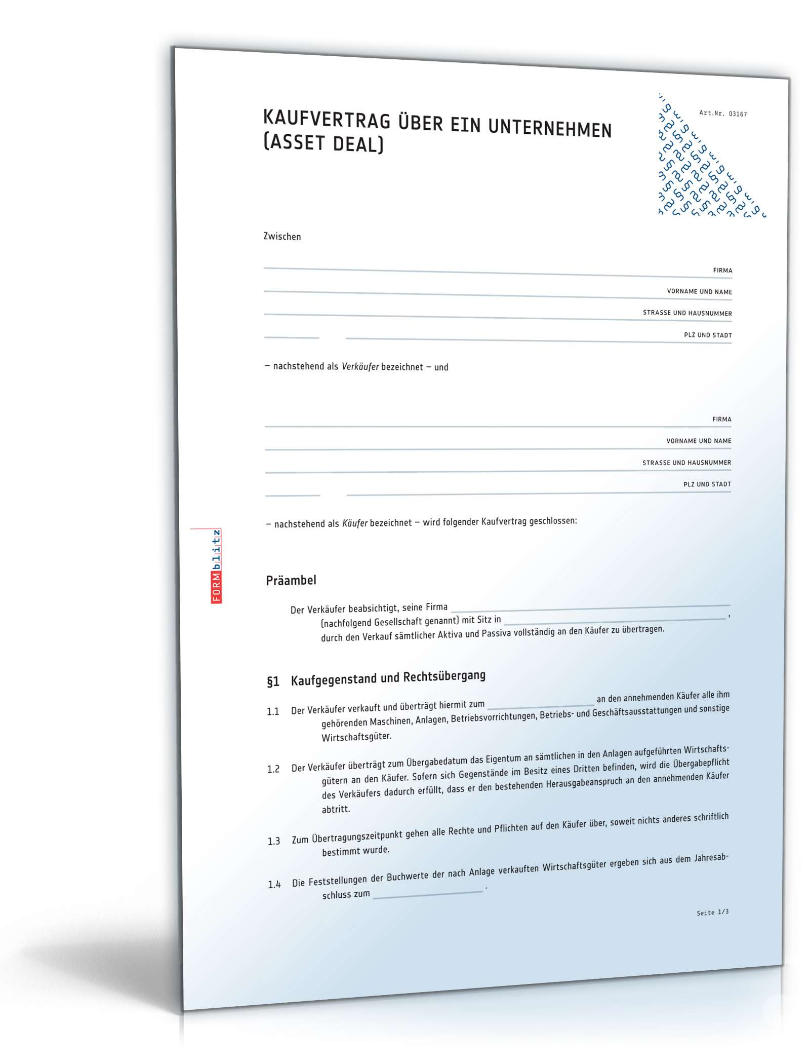 Unternehmenskaufvertrag PDF