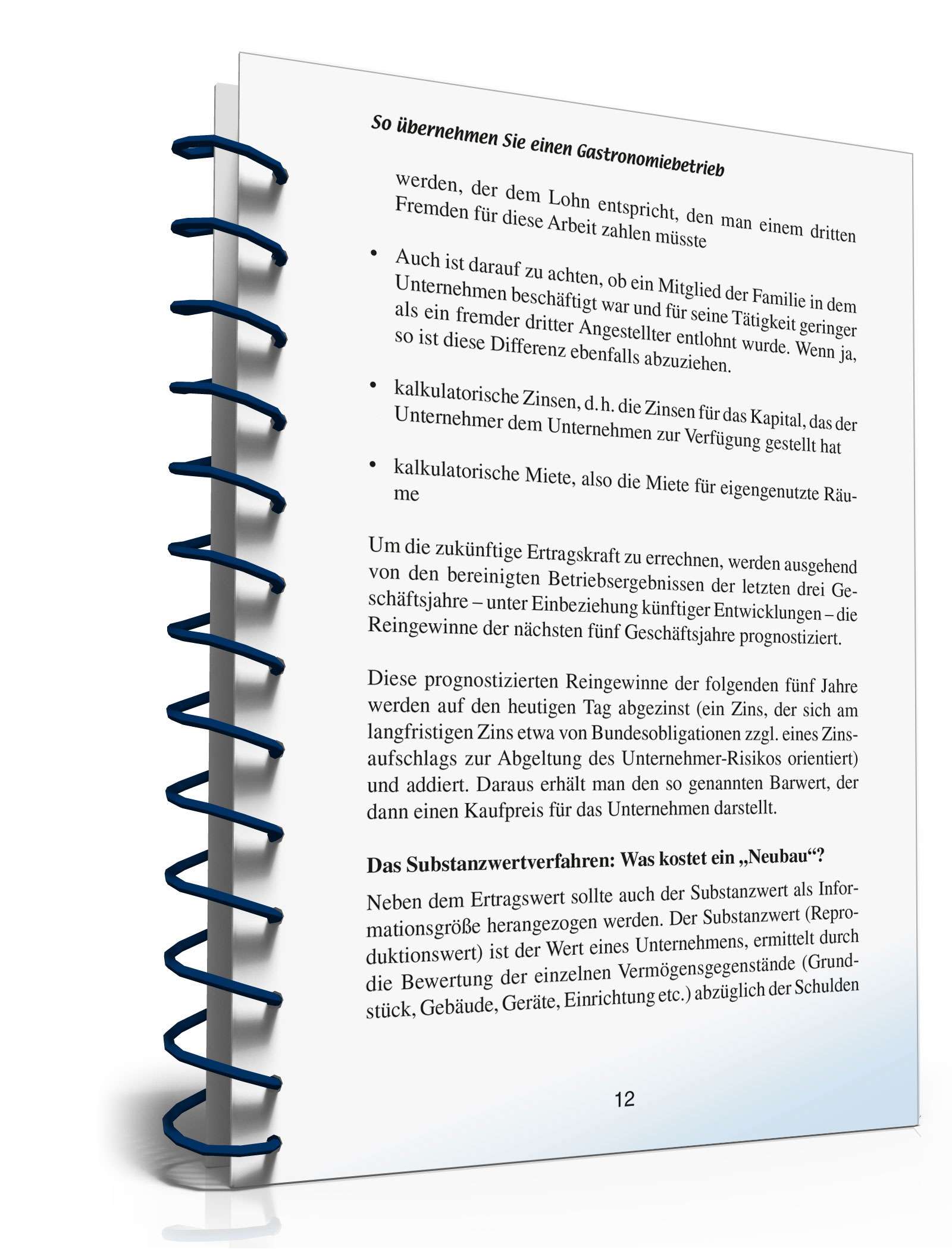 Ratgeber Übernahme Gastronomiebetrieb PDF. Seite: 12