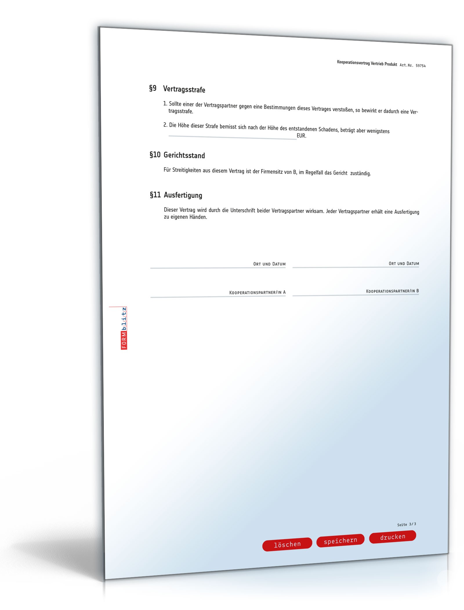 Kooperationsvertrag Vertrieb Produkt PDF. Seite: 3