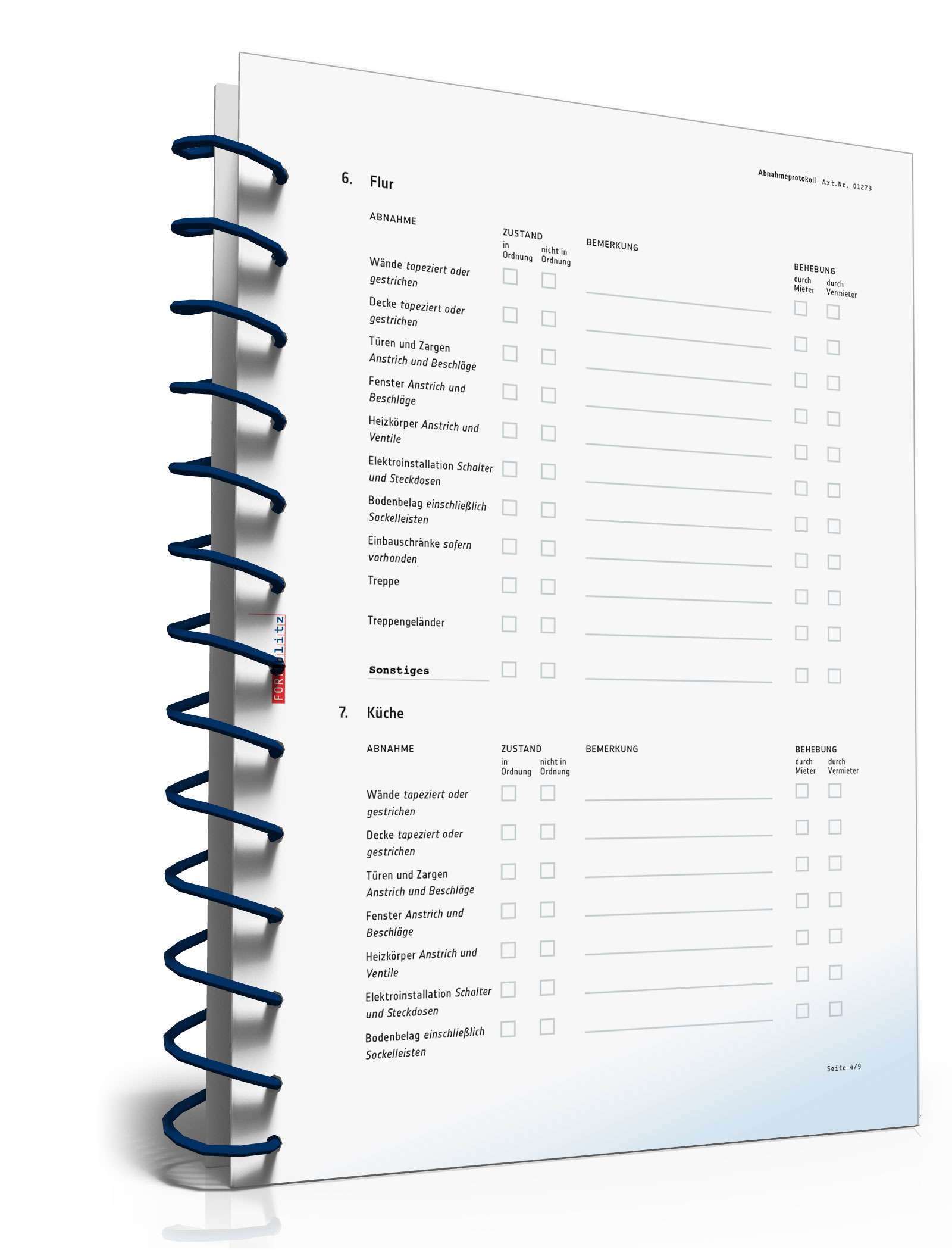 Abnahmeprotokoll Gewerberäume PDF. Seite: 4