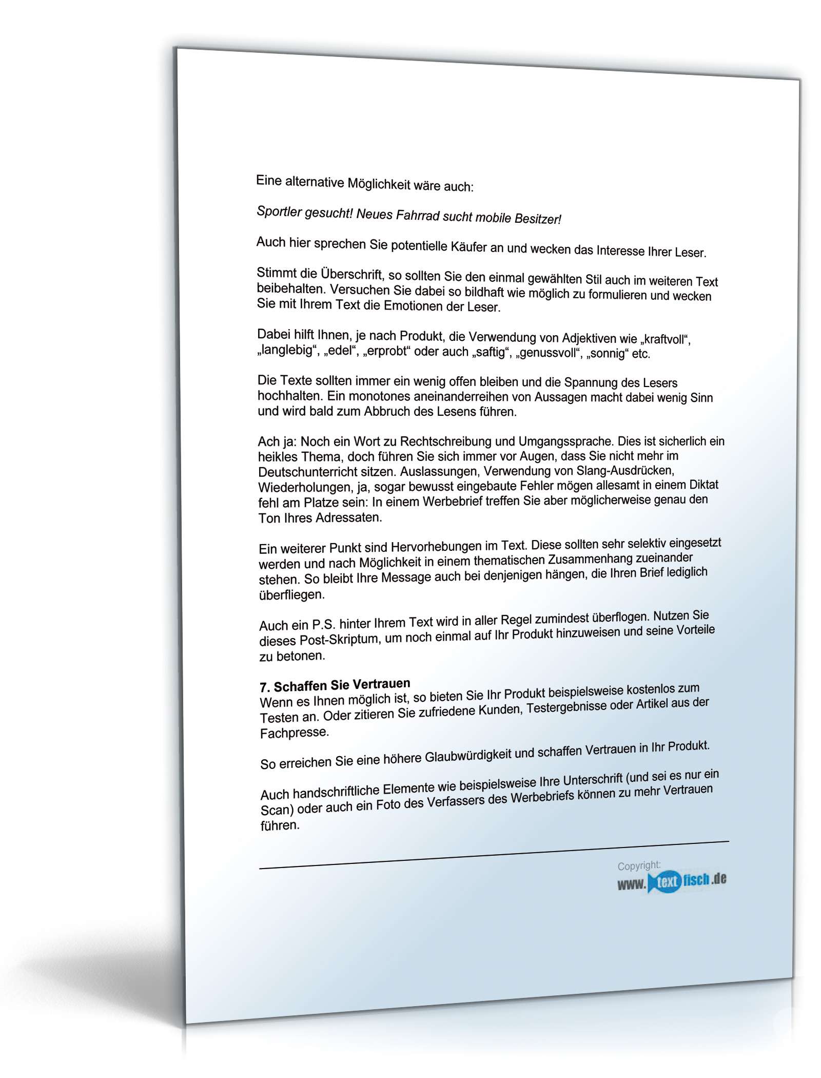 Begleitbrief zum Werbebrief Hotel PDF. Seite: 5