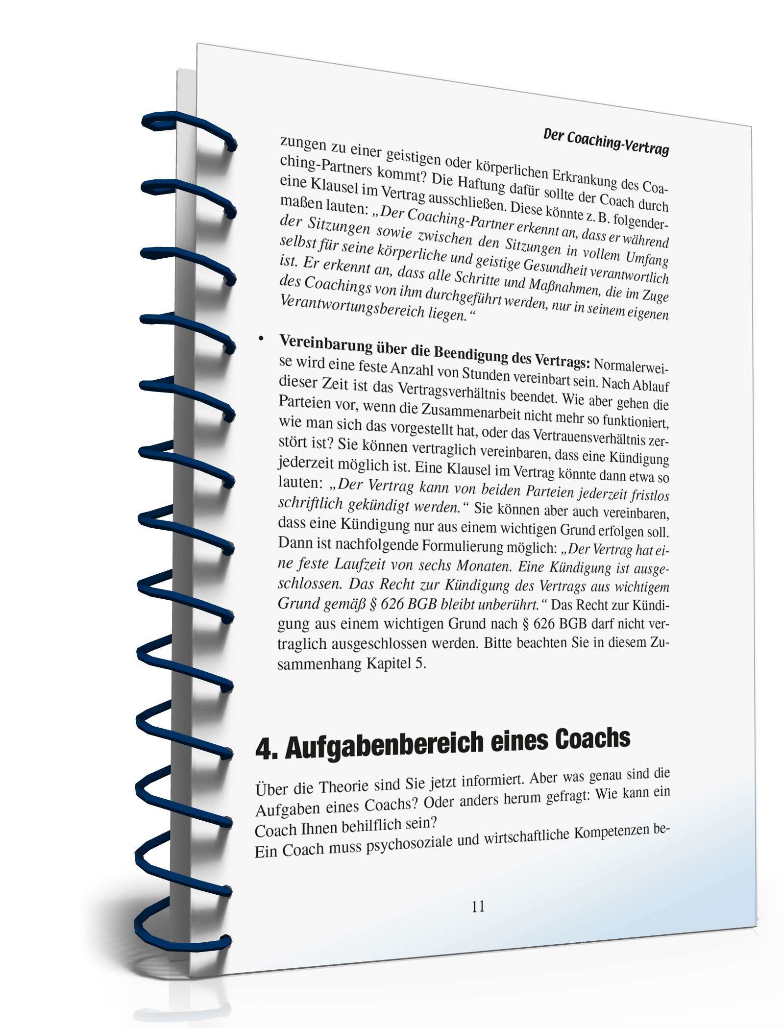 Coaching-Vertrag Ratgeber PDF. Seite: 11