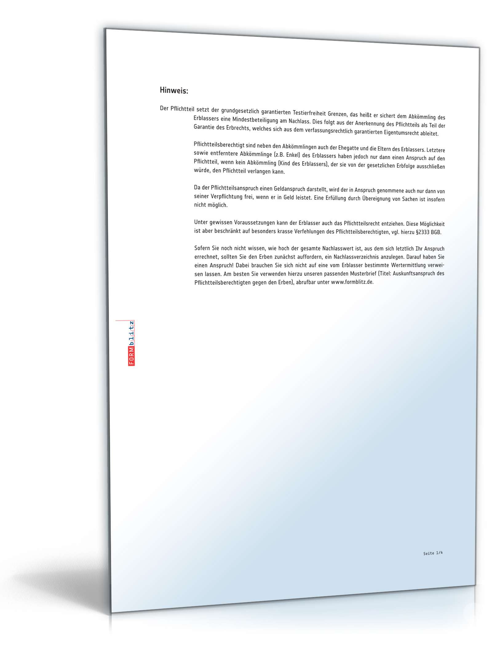 Pflichtteilsanspruch gegen den Erben PDF. Seite: 3