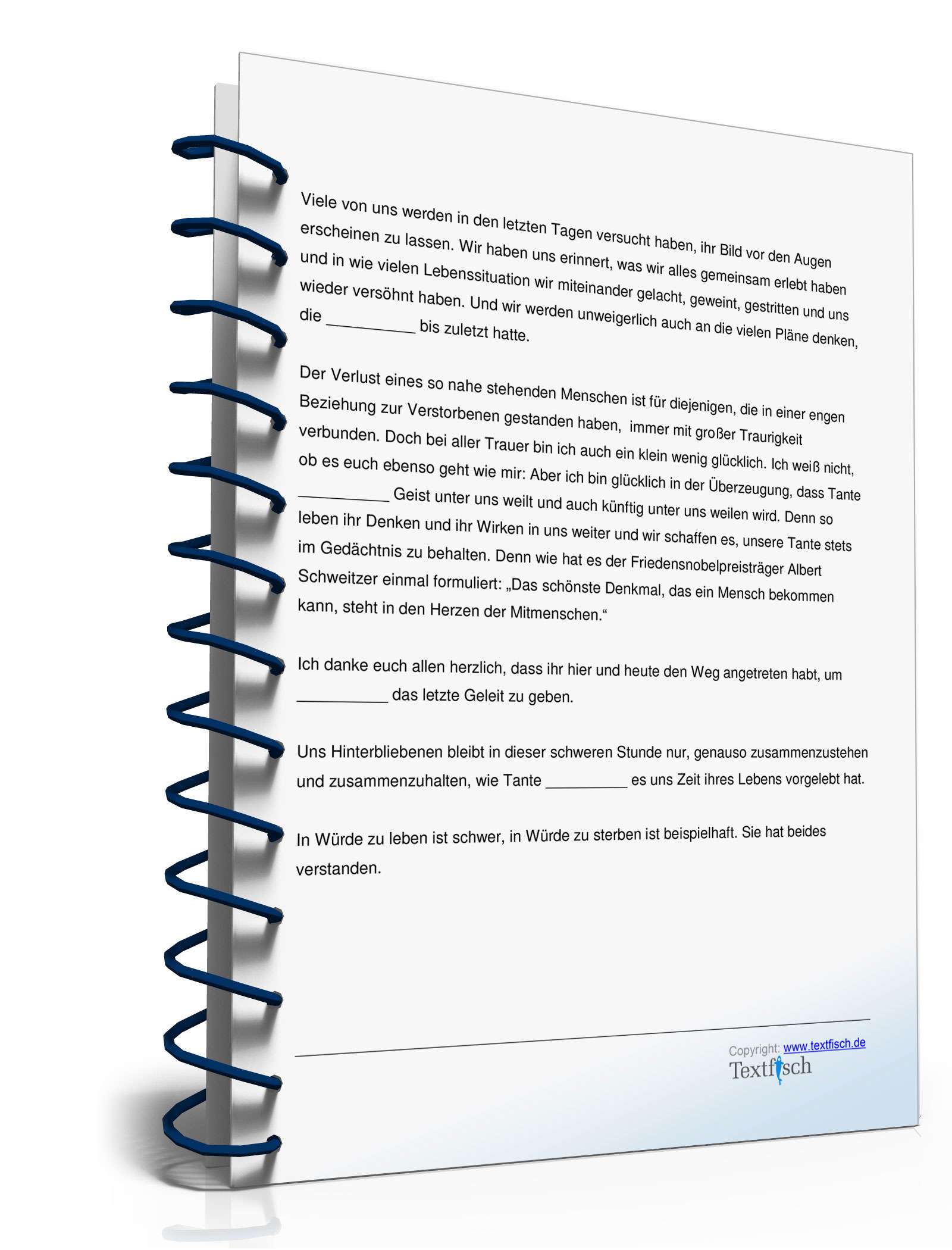 Trauerrede für die verstorbene Tante  PDF. Seite: 3