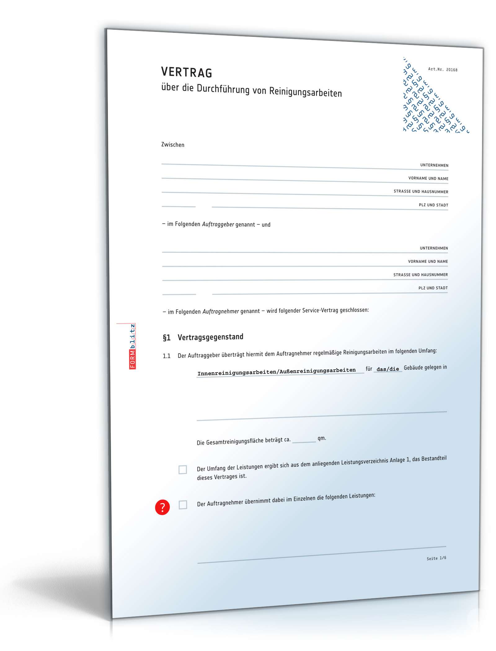 Reinigungsvertrag PDF