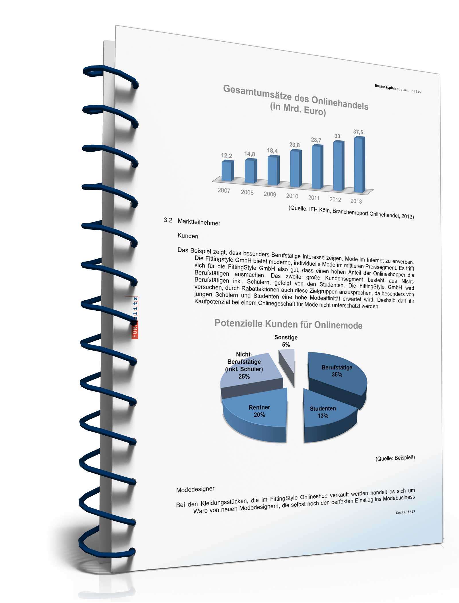Businessplan Online-Shop für Mode Excel. Seite: 4