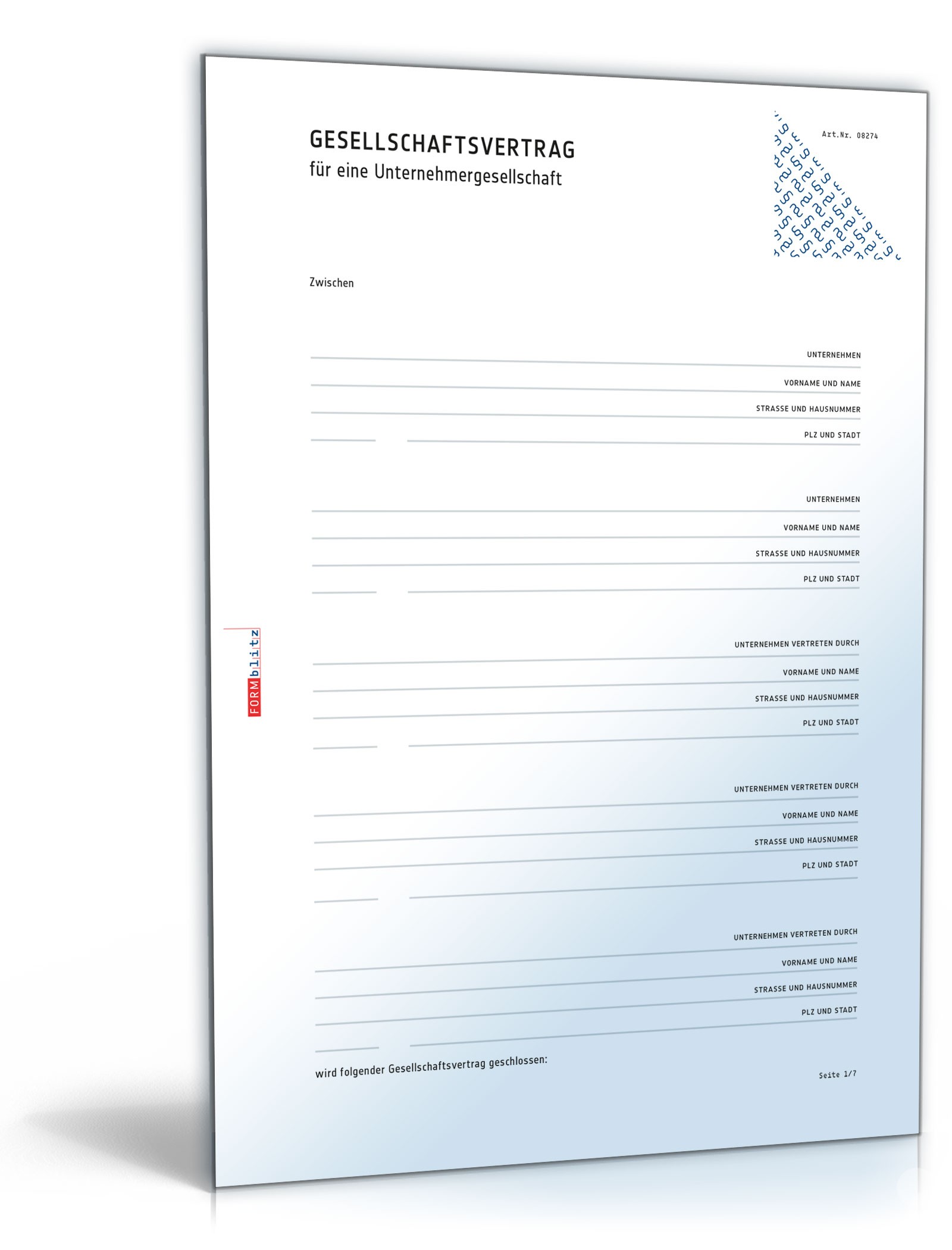 Gesellschaftsvertrag UG PDF