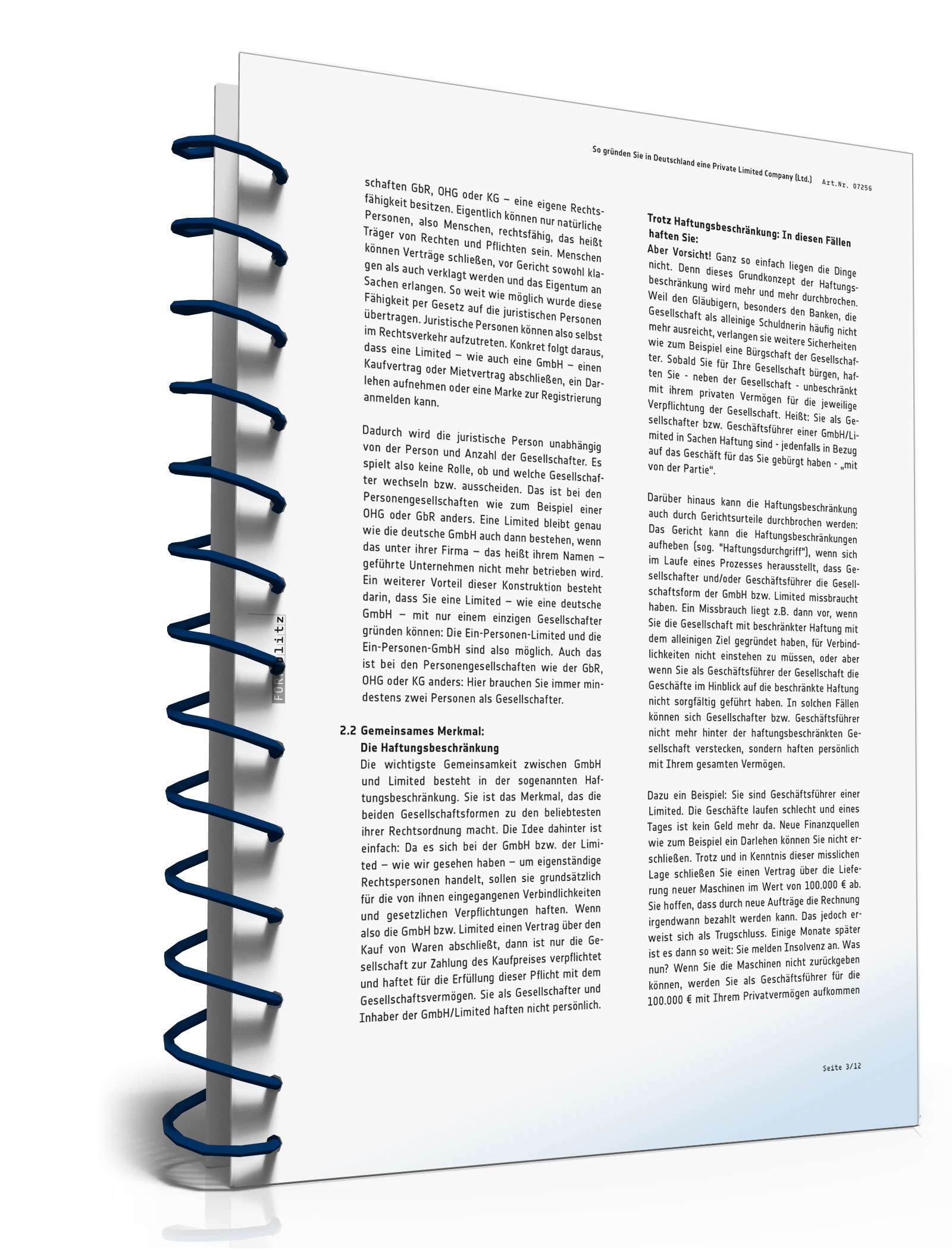 Ratgeber Gründung Private Limited Company  PDF. Seite: 4