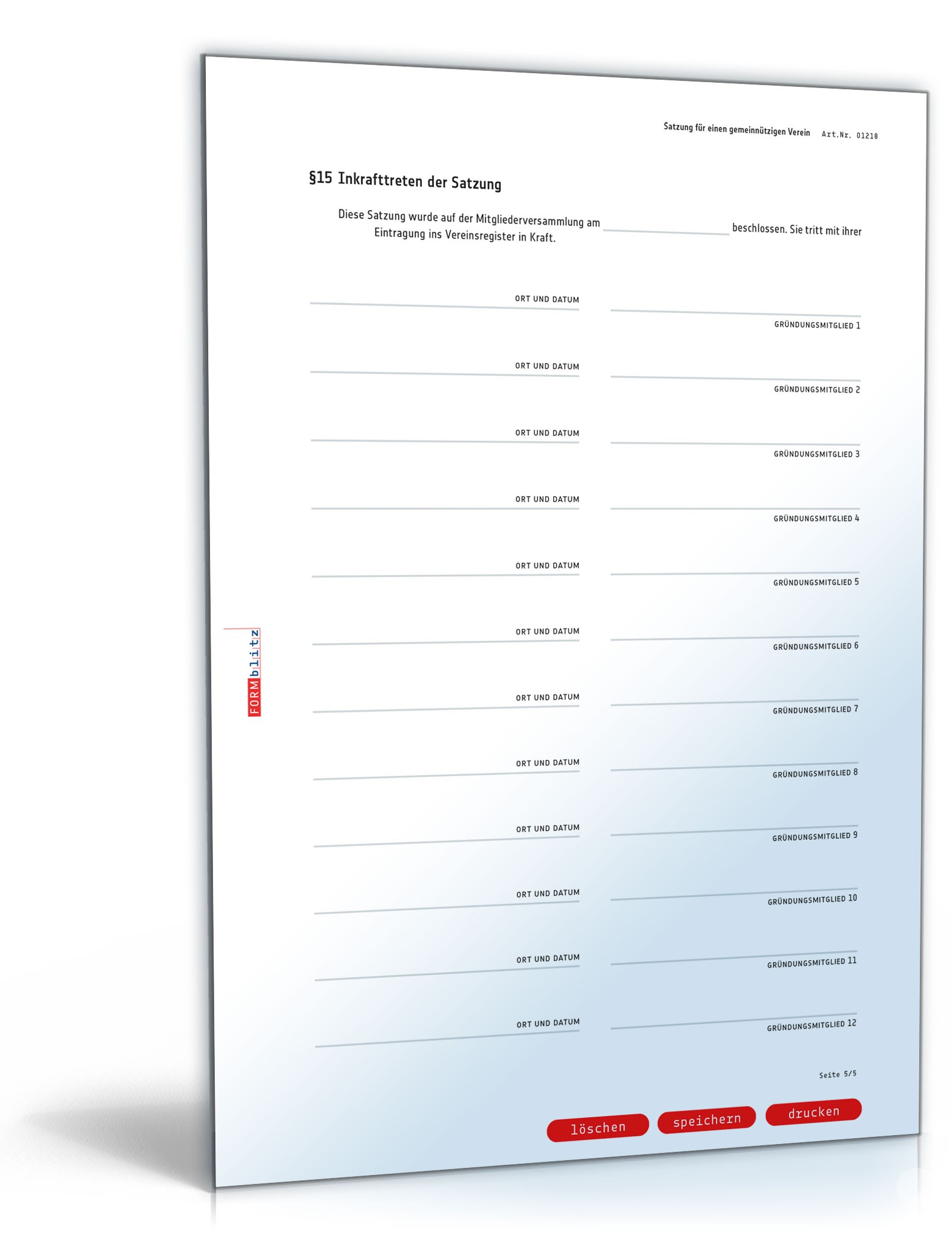 Detaillierte Satzung gemeinnütziger Verein PDF. Seite: 5