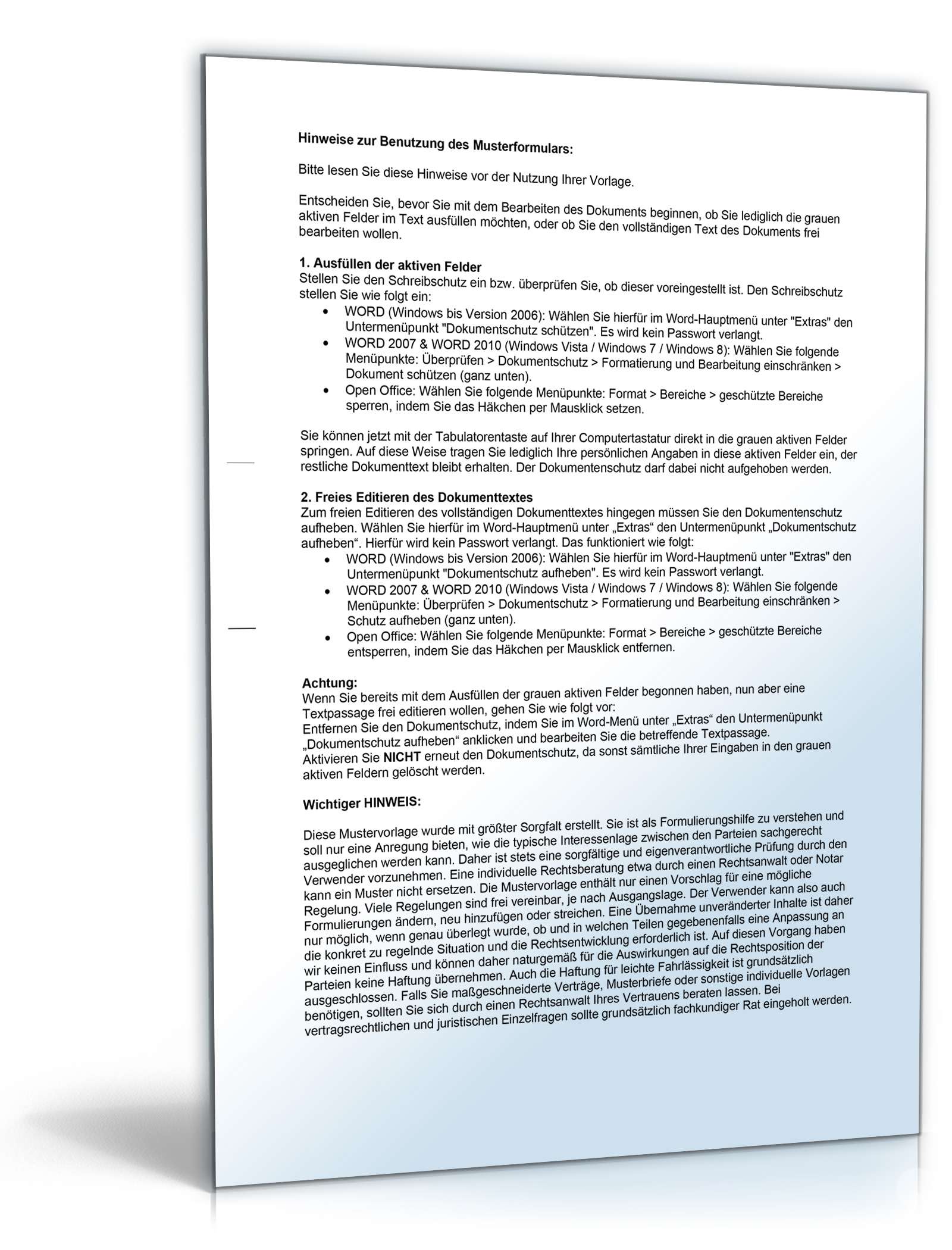 Kündigungsbestätigung Word