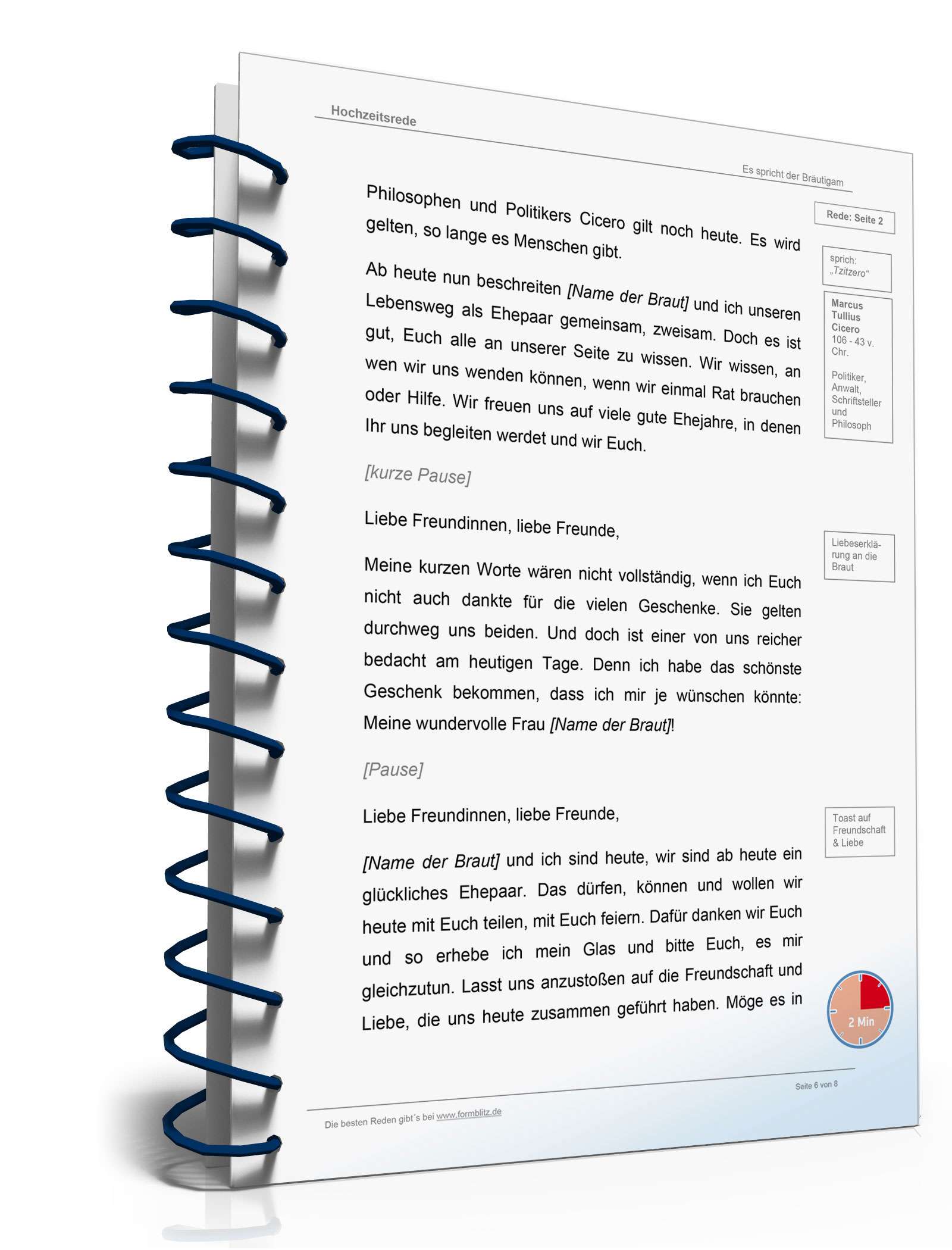 Hochzeitsrede Bräutigam Excel. Seite: 6