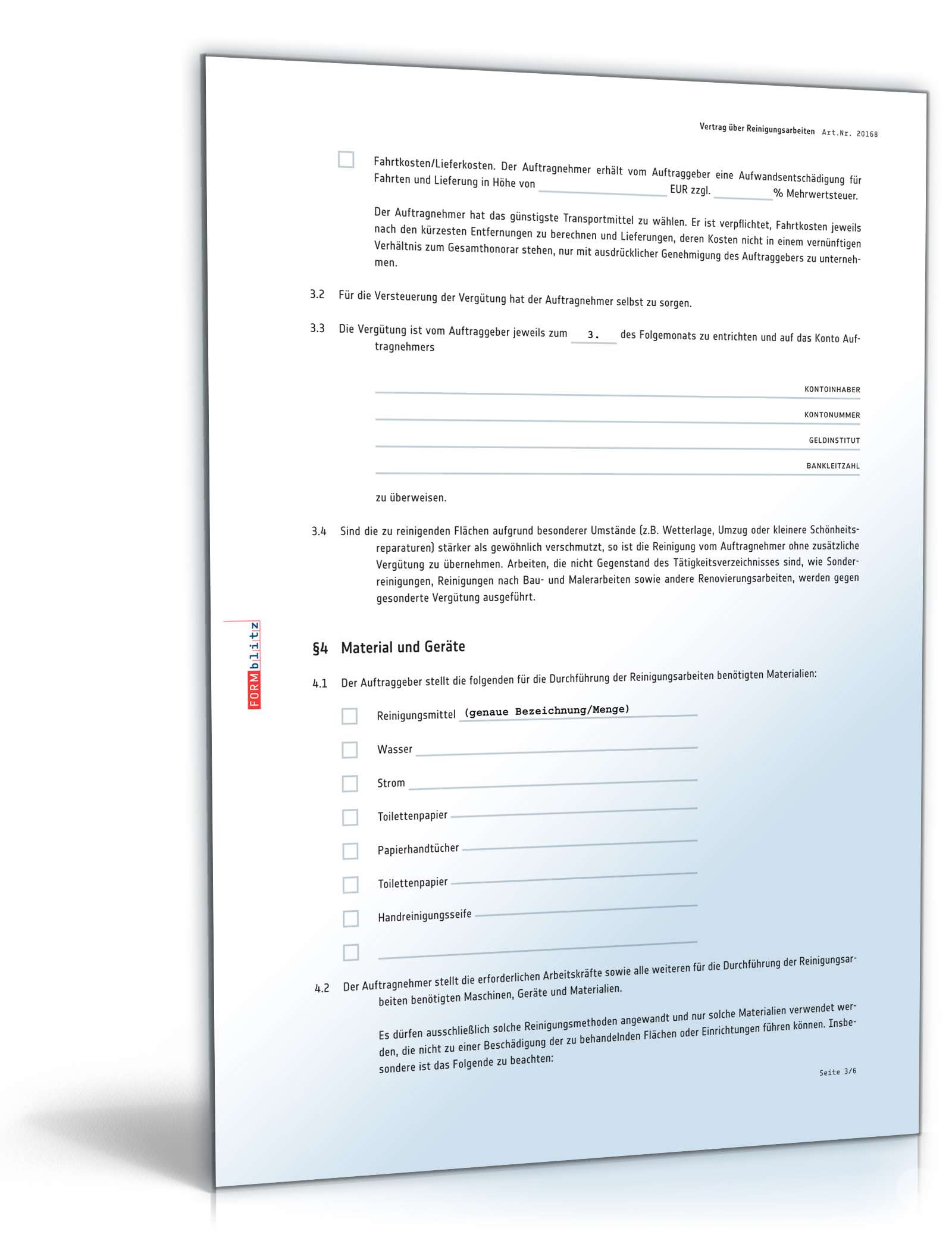 Reinigungsvertrag PDF. Seite: 3