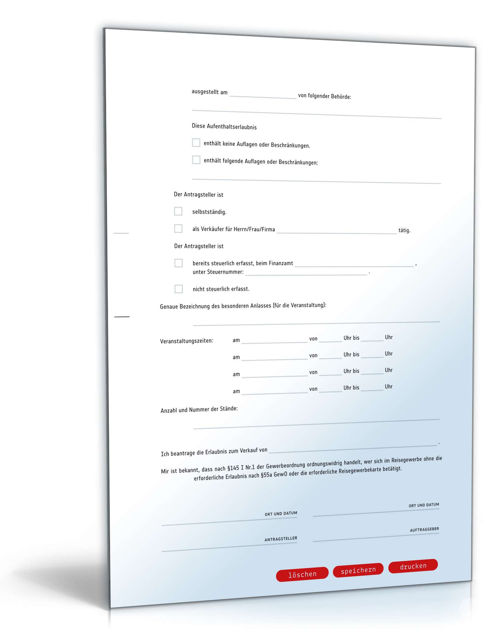 Antrag auf Gewerbeerlaubnis  PDF. Seite: 2