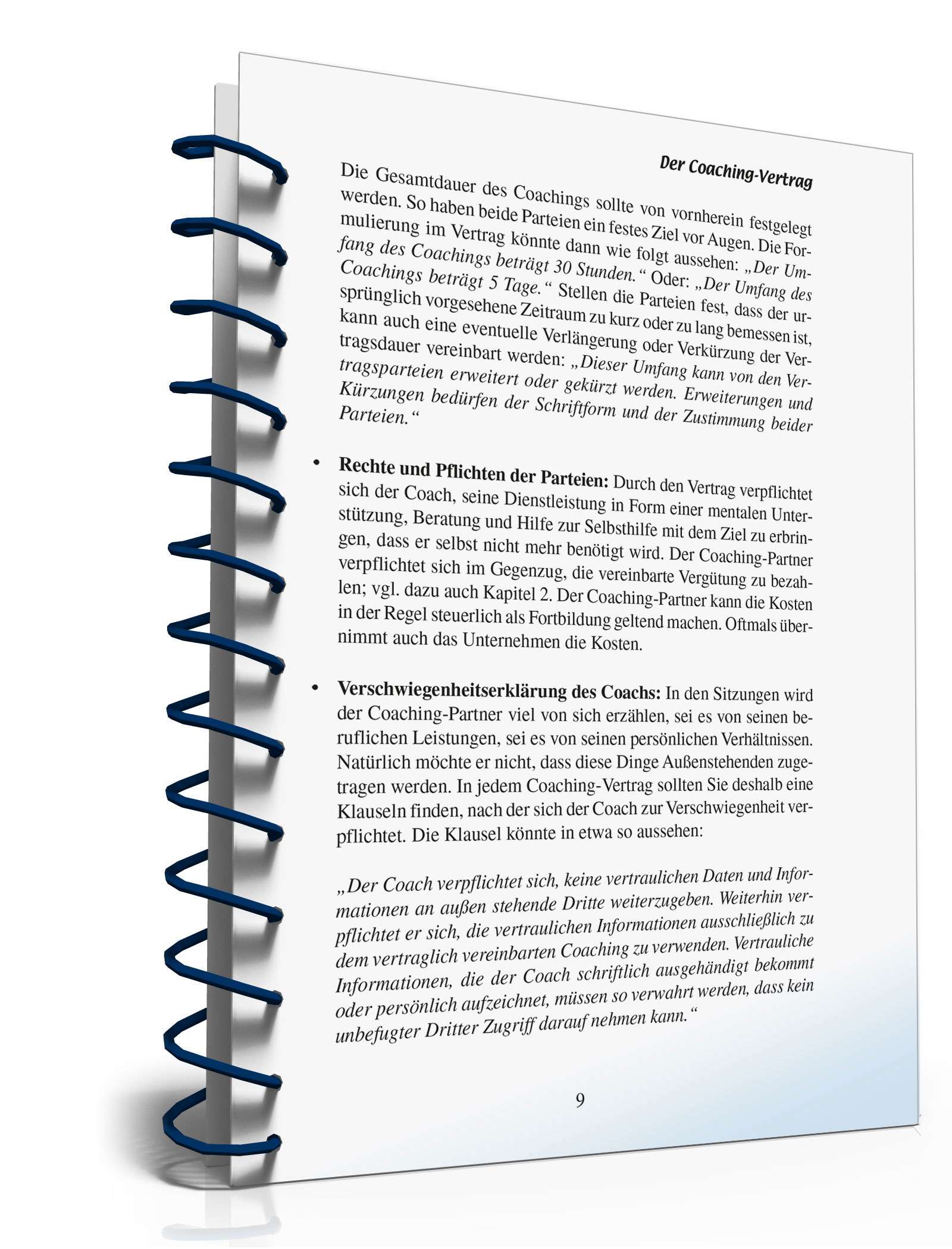 Coaching-Vertrag Ratgeber PDF. Seite: 9