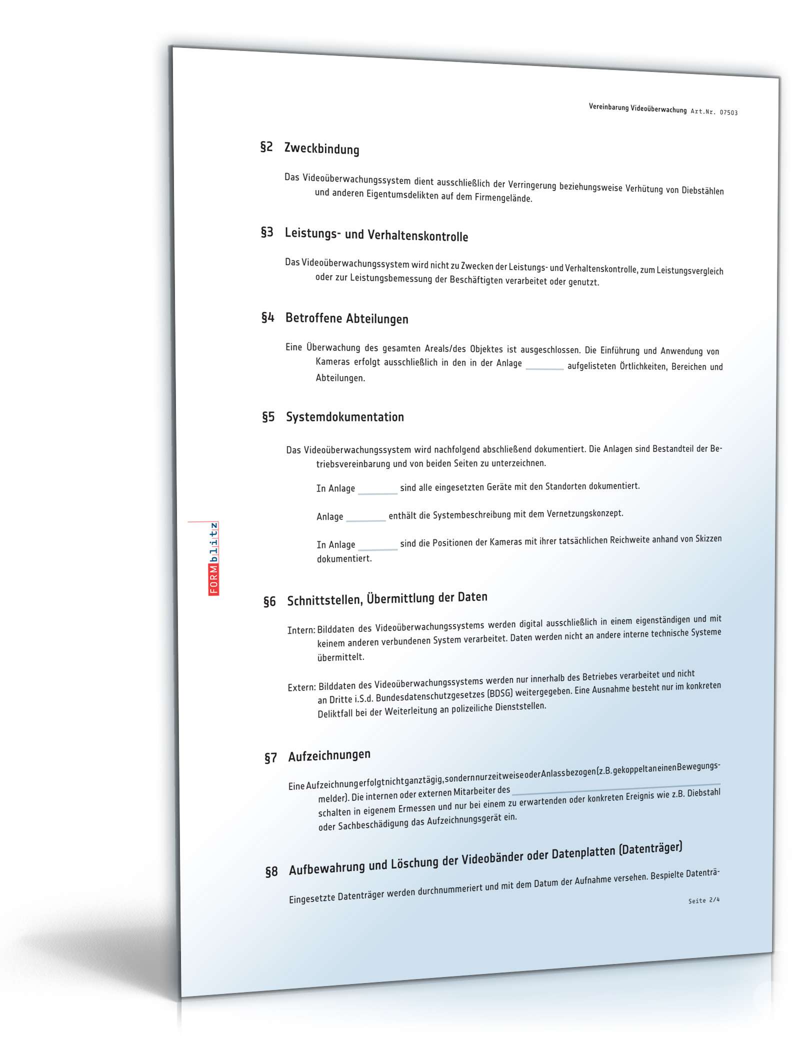 Betriebsvereinbarung Videoüberwachung PDF. Seite: 2