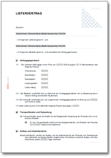 Liefervertrag Word