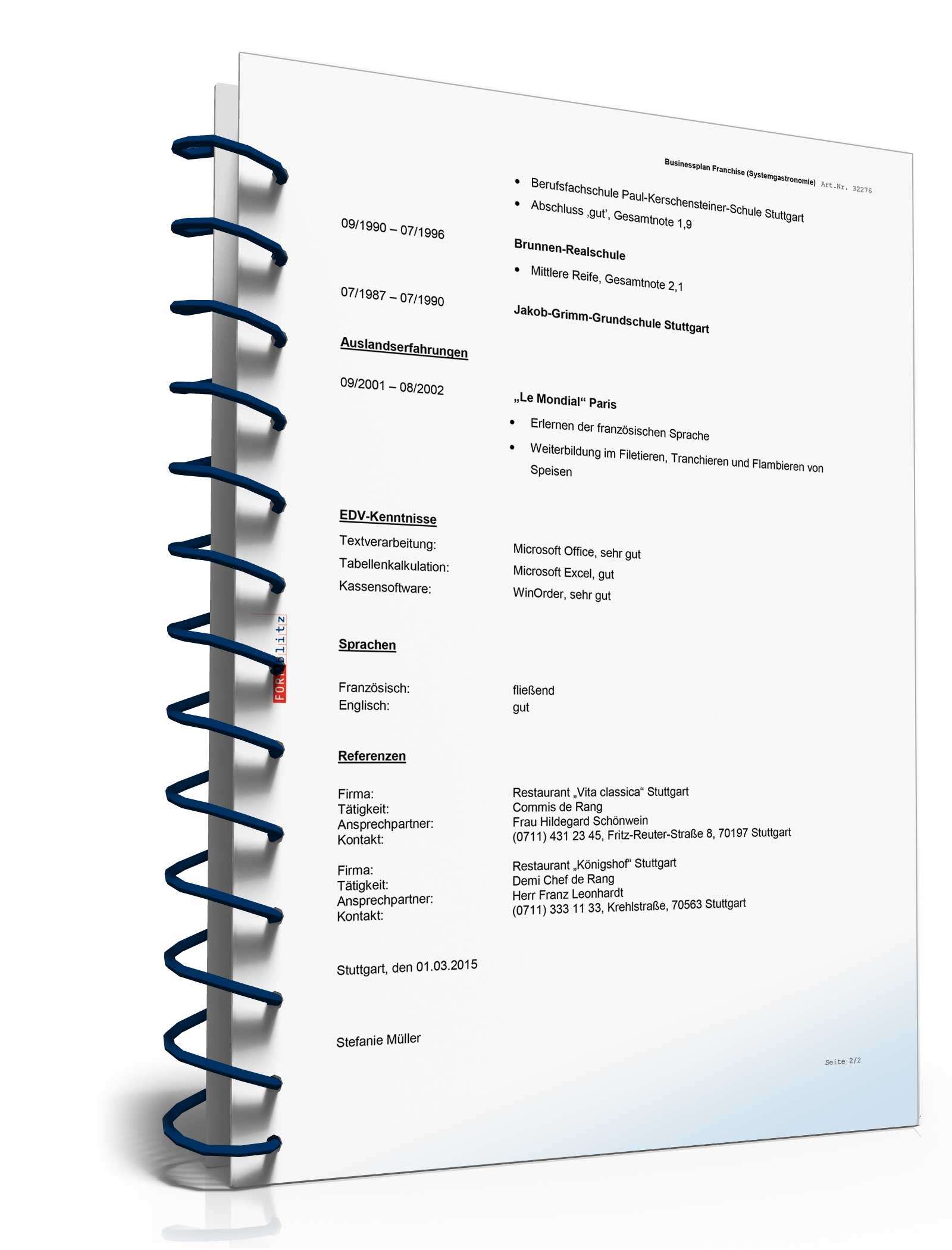 Businessplan Franchise (Systemgastronomie) Excel. Seite: 21
