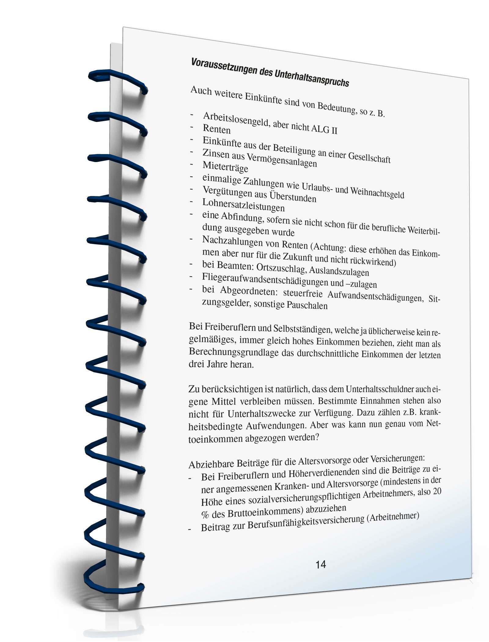 Ratgeber Unterhaltsanspruch Geburt PDF. Seite: 14