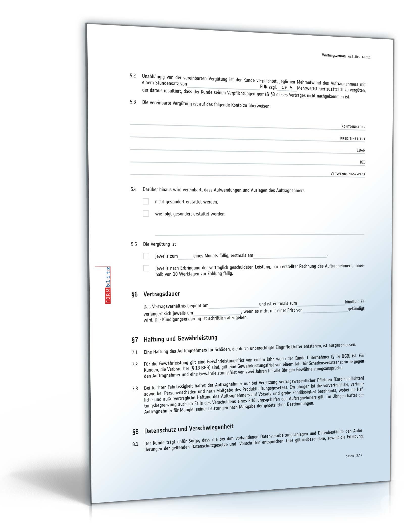 Wartungsvertrag PDF. Seite: 3