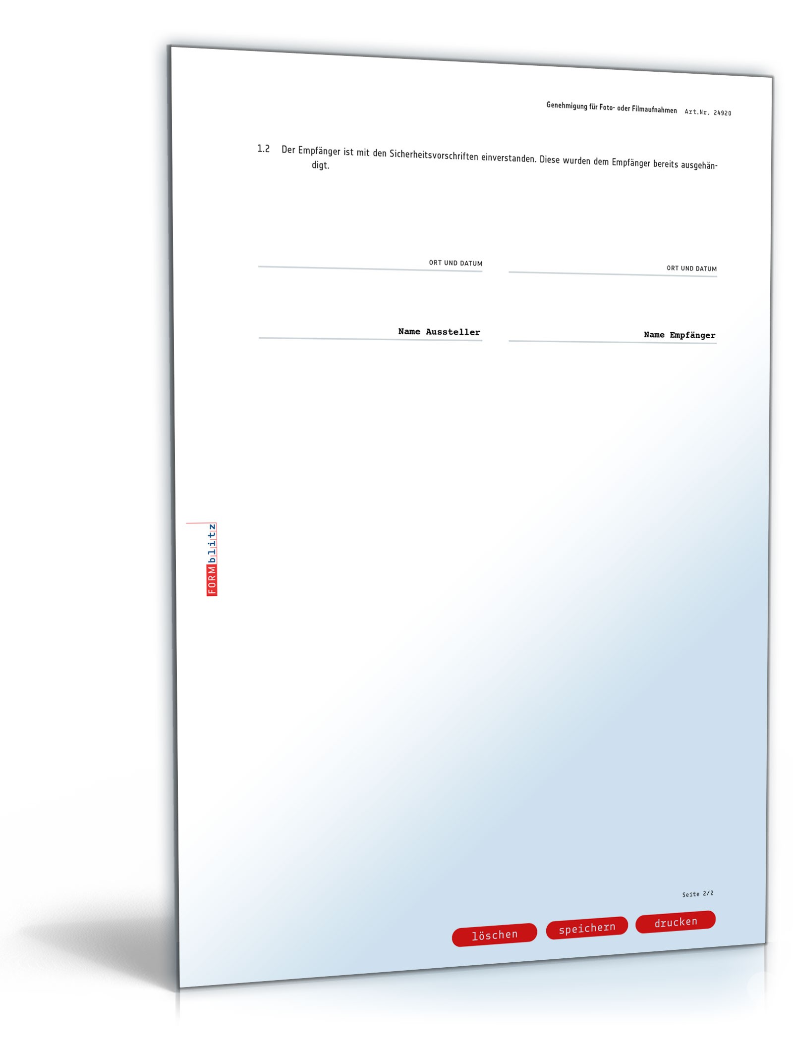 Genehmigung Foto-/Filmaufnahmen PDF. Seite: 2