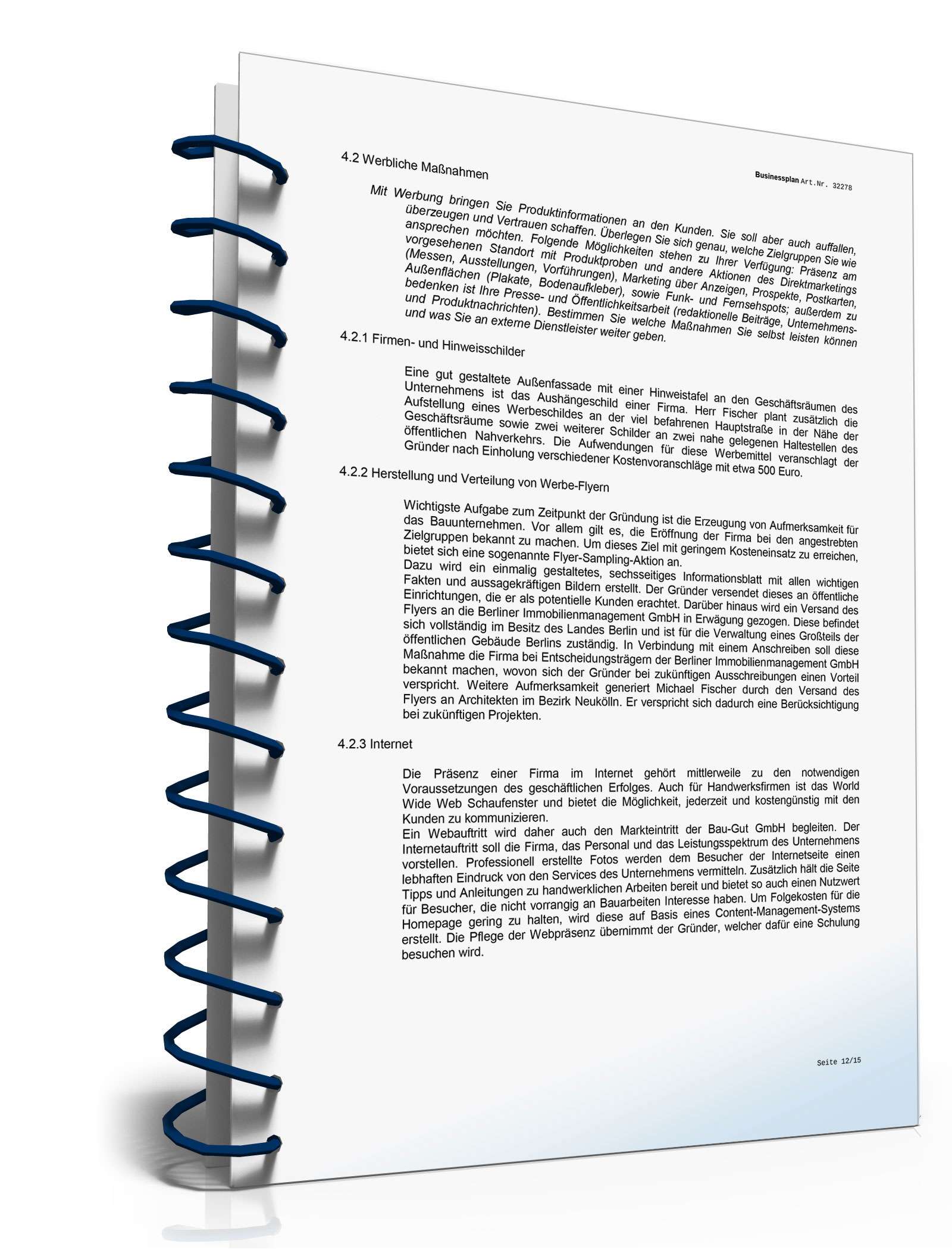 Businessplan Bauunternehmen Excel. Seite: 16