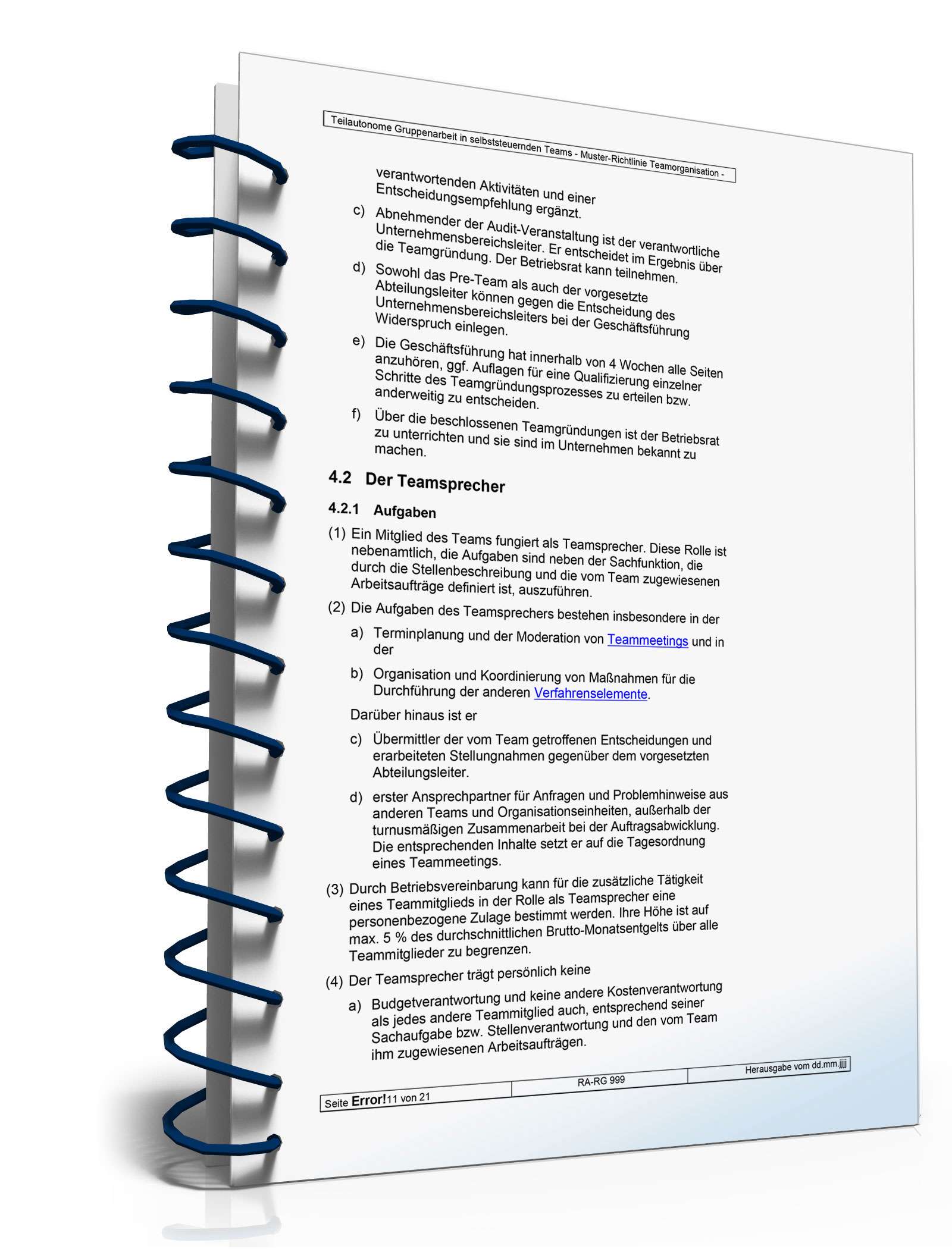 Teilautonome Gruppenarbeit in selbststeuernden Teams Word. Seite: 11