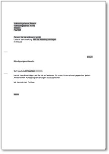 Kündigungsvollmacht Word