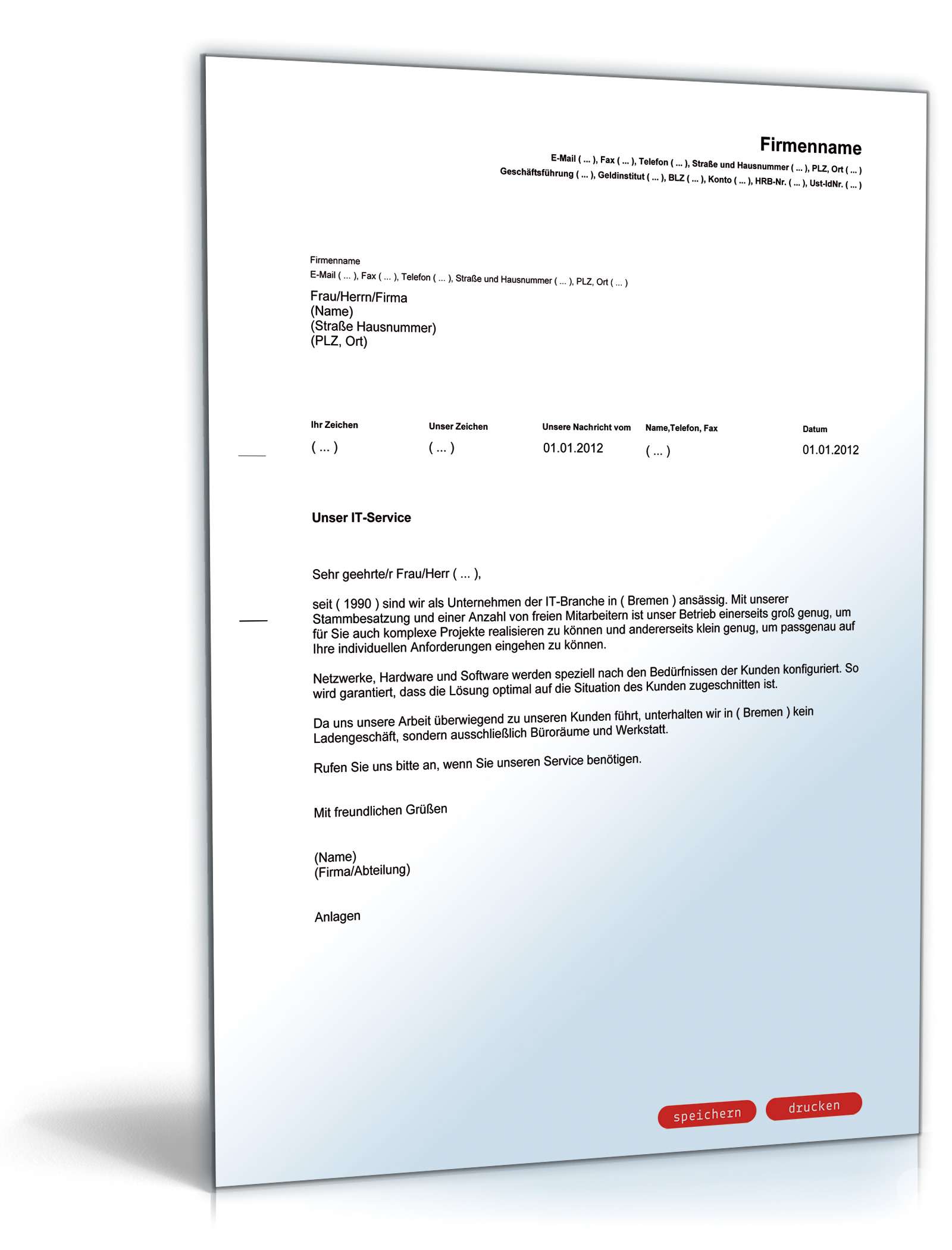 Werbebrief für eine EDV-Beratungsfirma PDF