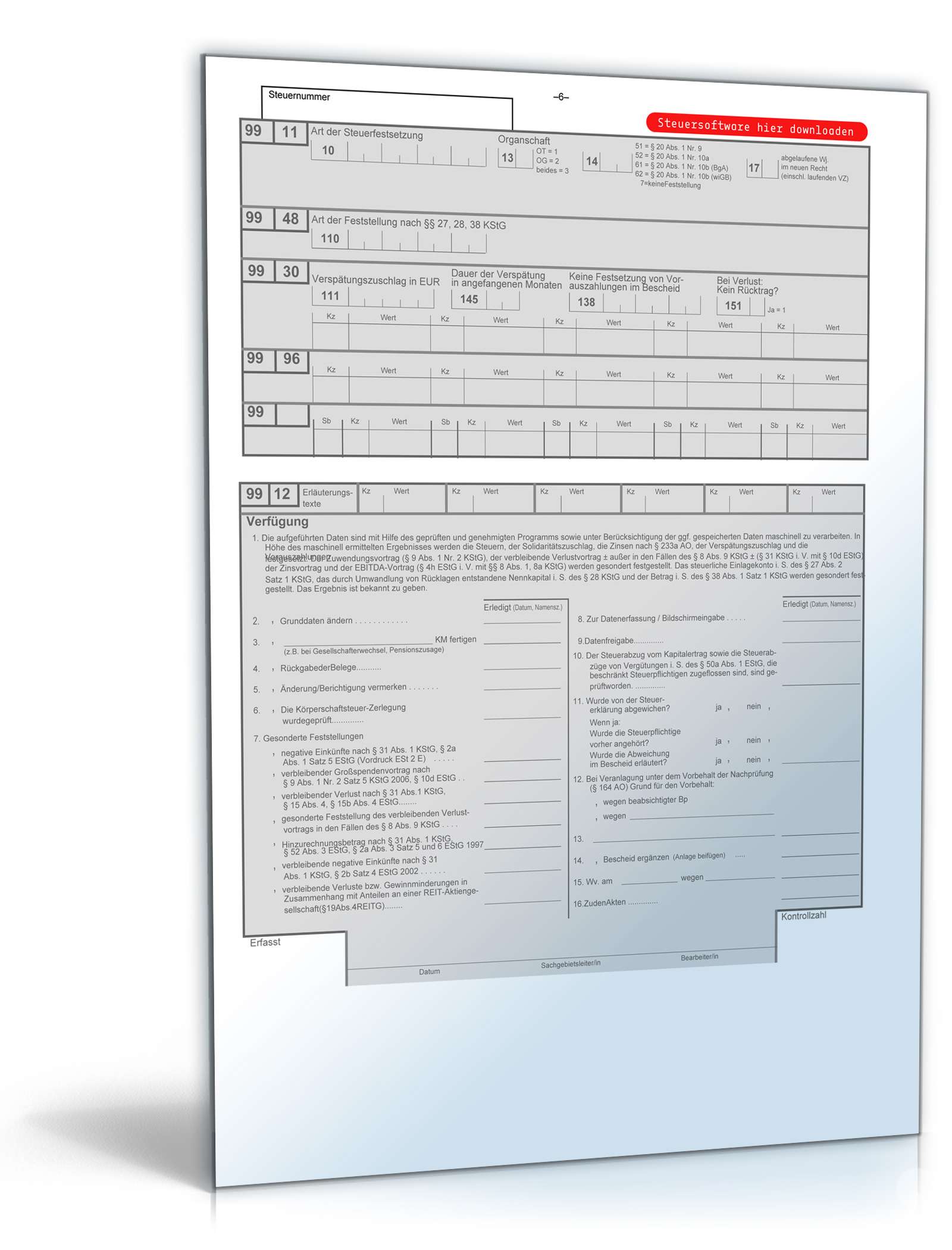 Körperschaftsteuererklärung 2011 KSt I A PDF. Seite: 6