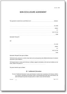 Geheimhaltungsvereinbarung auf Englisch Word