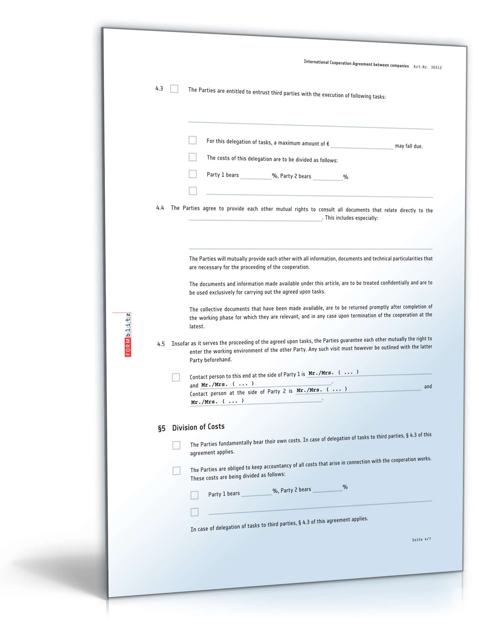 Internationaler Kooperationsvertrag Englisch PDF. Seite: 4