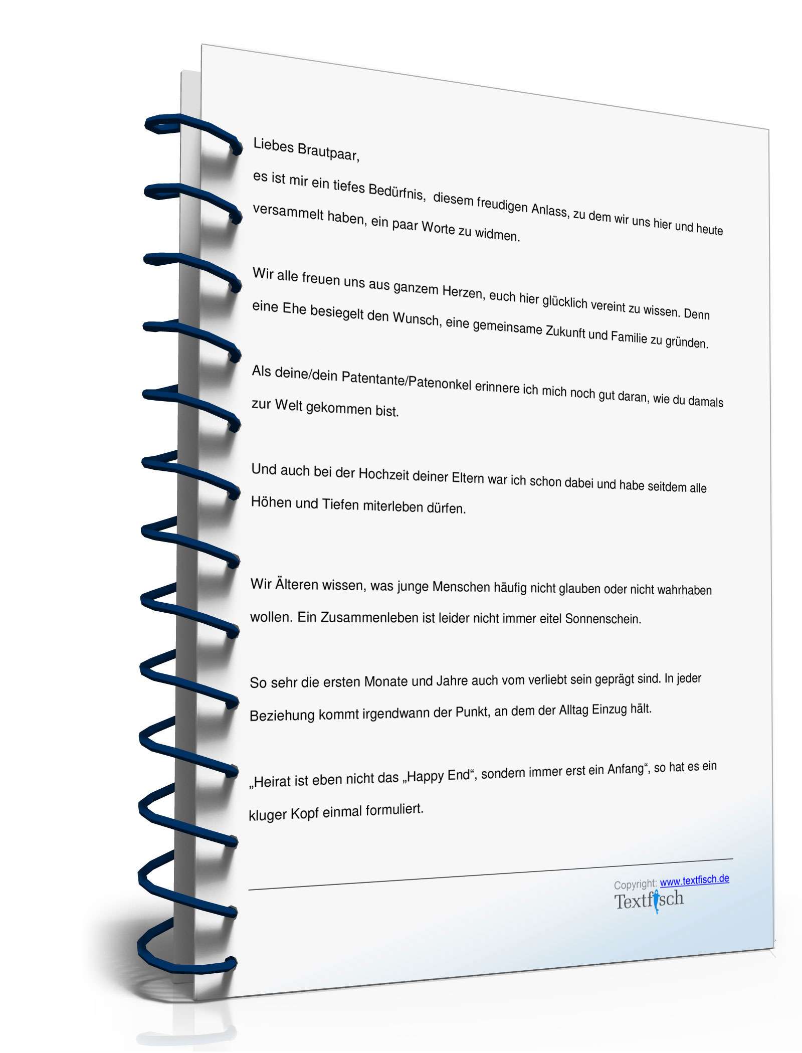 Hochzeitsrede Patentante/Patenonkel des Bräutigams PDF. Seite: 2