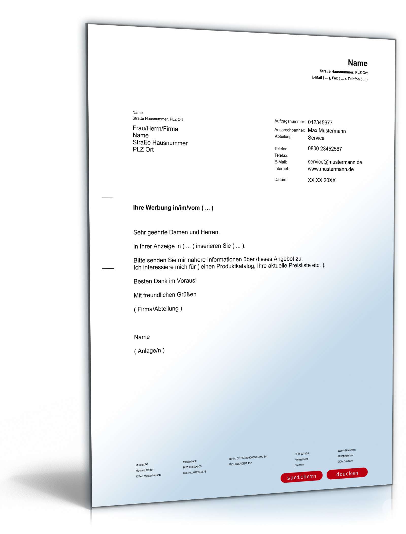 Einholung eines Angebots PDF