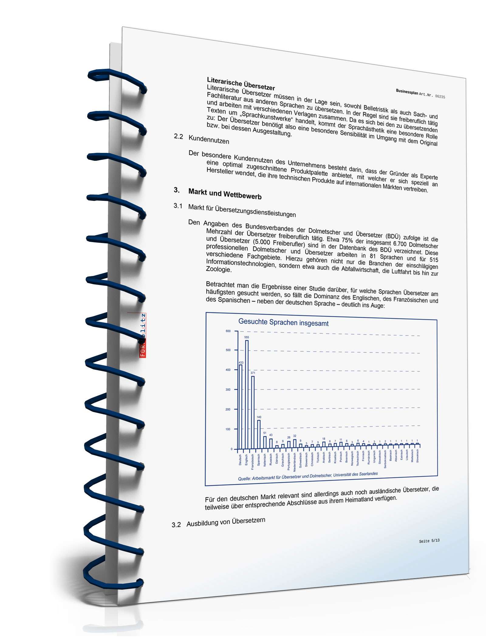 Businessplan Übersetzungsbüro Excel. Seite: 8